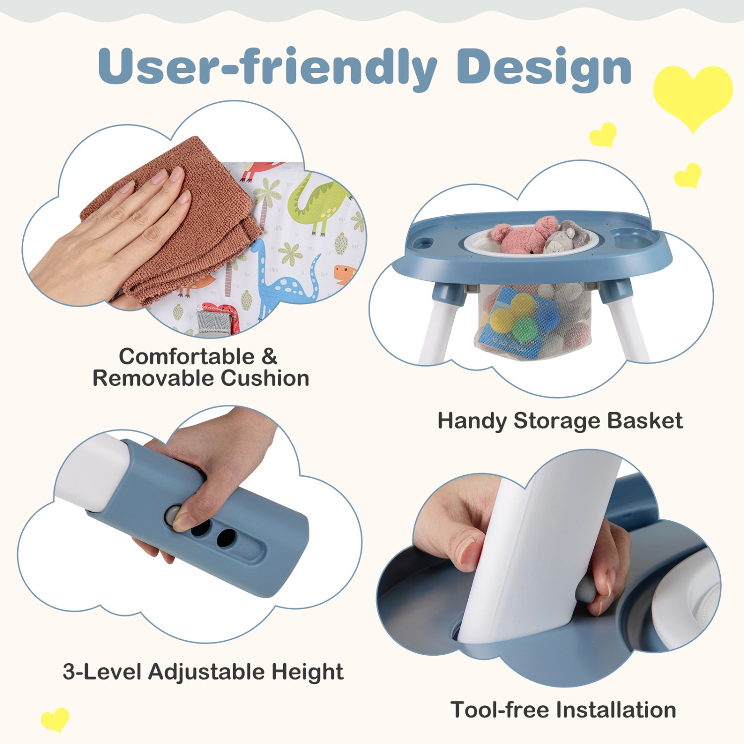 Gymax 16-in-1 Baby High Chair w/ Activity Center Booster Seat Building Block Table