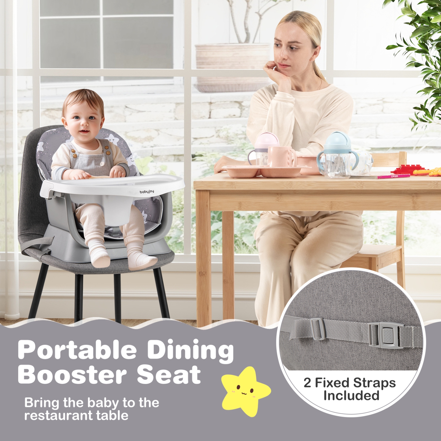 Gymax 16-in-1 Baby High Chair w/ Activity Center Booster Seat Building Block Table