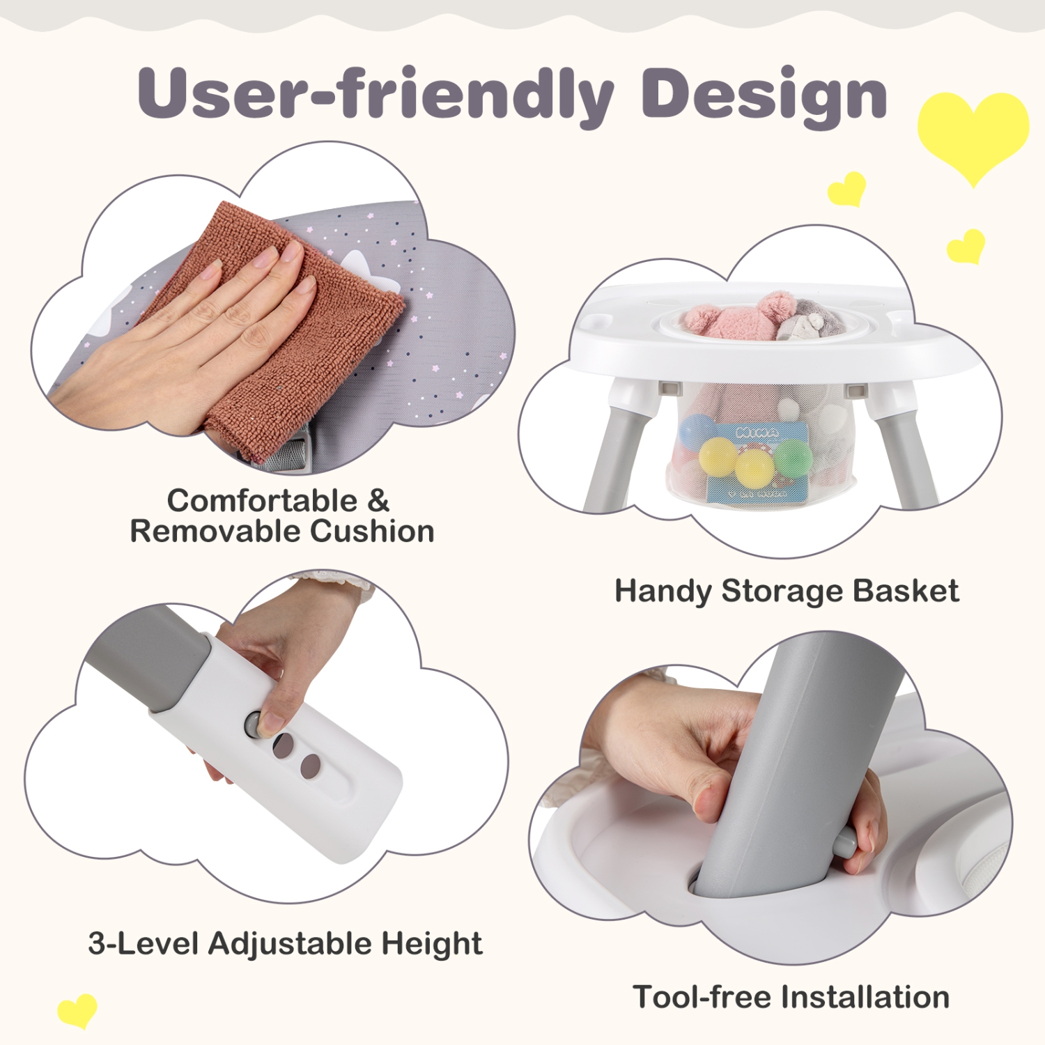 Gymax 16-in-1 Baby High Chair w/ Activity Center Booster Seat Building Block Table