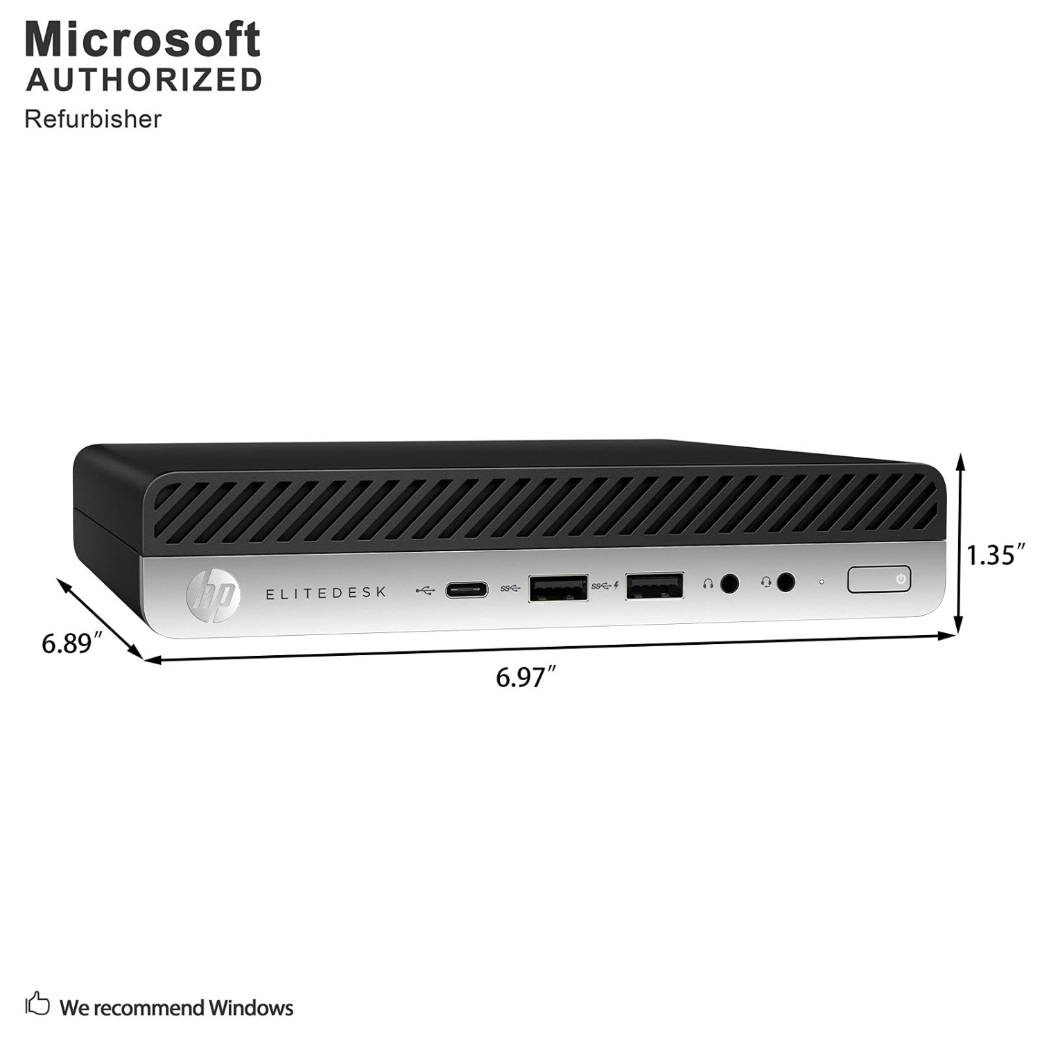 Refurbished - HP EliteDesk 800 G4 Desktop Mini PC, Intel Core i5-8th Gen. 3.0GHz, 16GB RAM, 256GB NVMe, Windows 11 Pro. (Keyboard/Mouse not included)