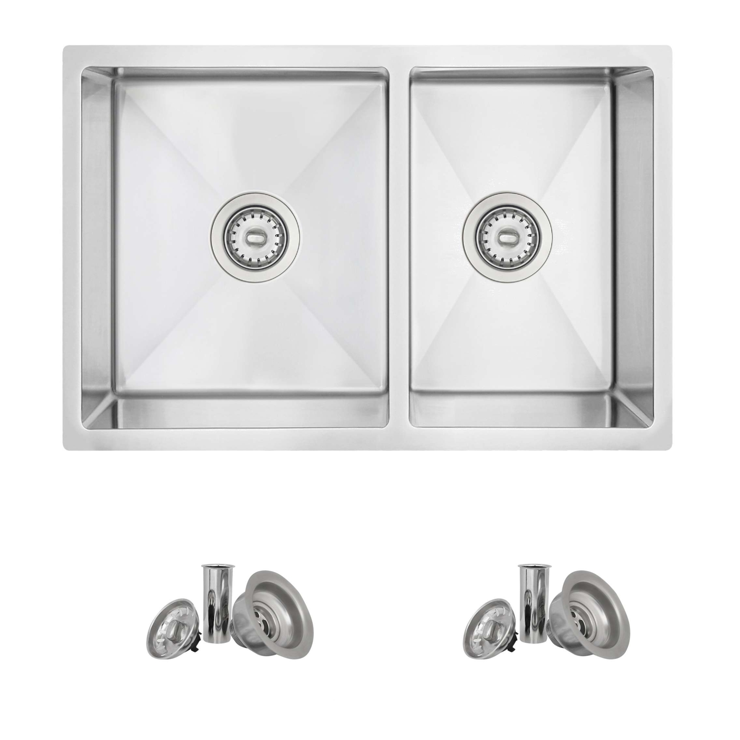 Élégant évier de cuisine à deux bols 60/40 en acier inoxydable de 25&nbsp;po S-425T