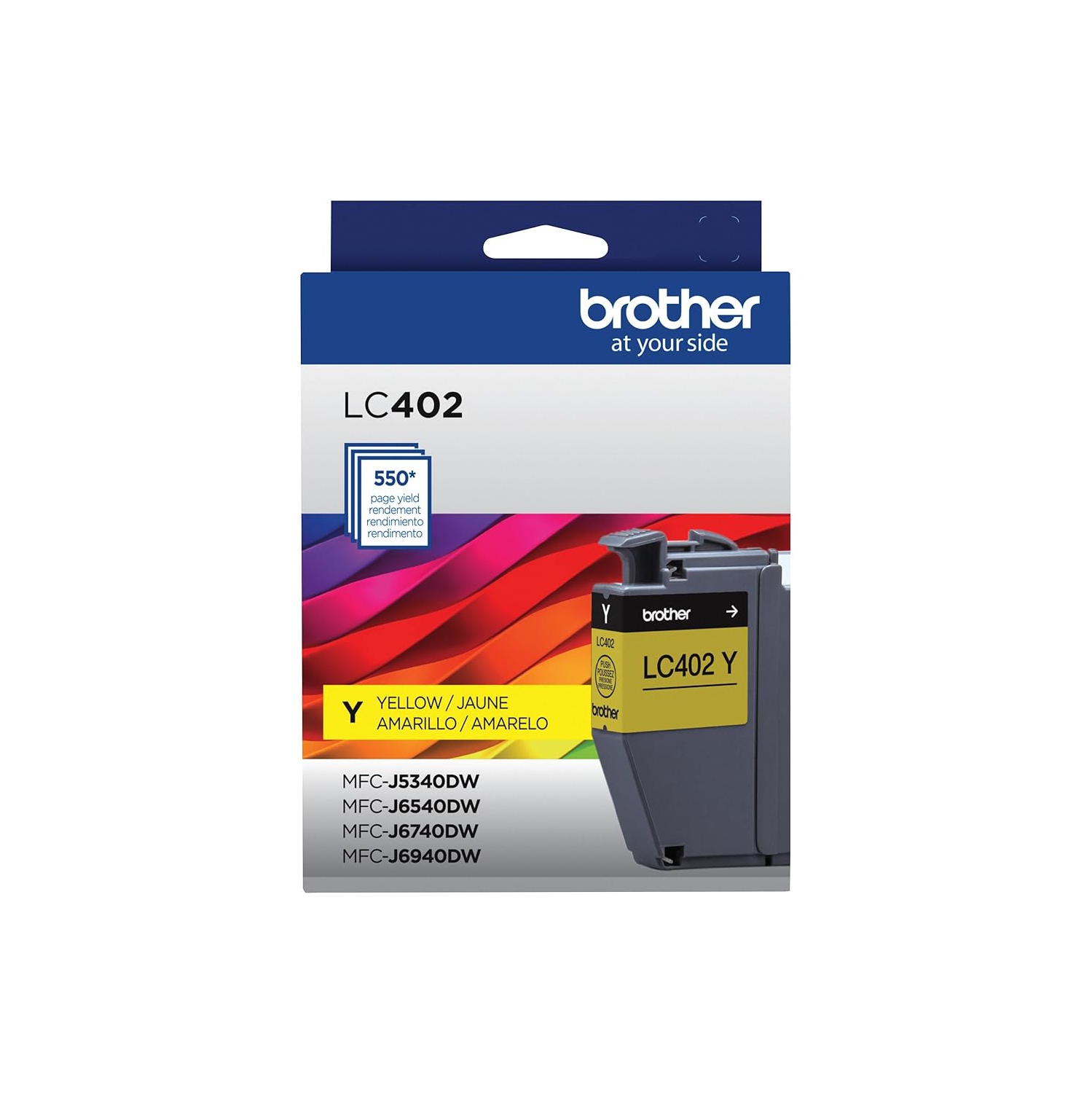 Cartouche d'encre jaune authentique à haut rendement LC402XLY de Brother
