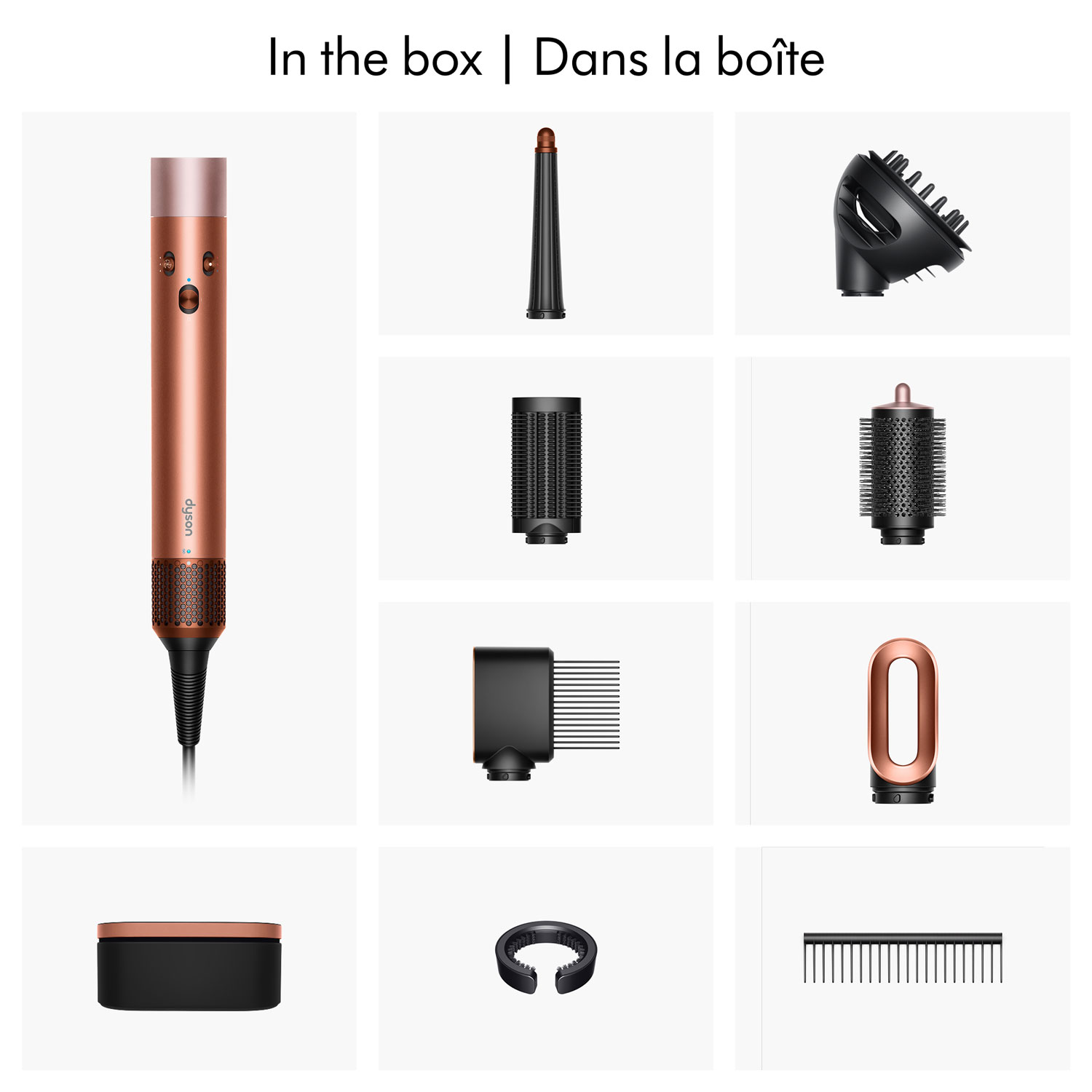 Sèche-cheveux et séchoir coiffant Airwrap i.d. de Dyson - Cheveux bouclés et frisés - Soie ambrée