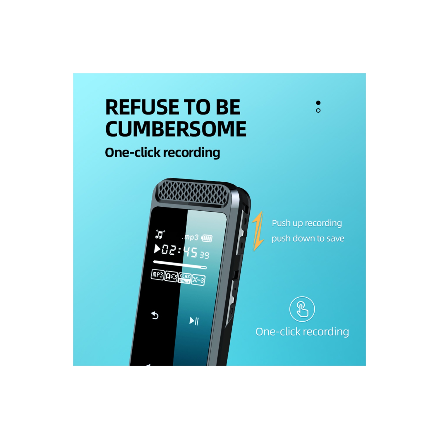 Enregistreur audio Mini lecteur MP3 dictaphone numérique activé par la voix