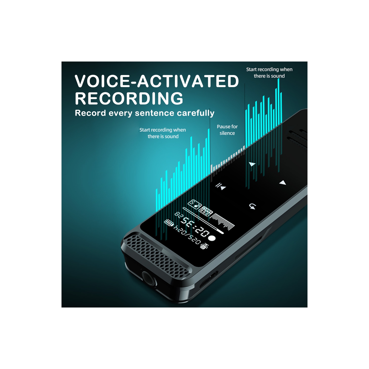 Enregistreur audio Mini lecteur MP3 dictaphone numérique activé par la voix