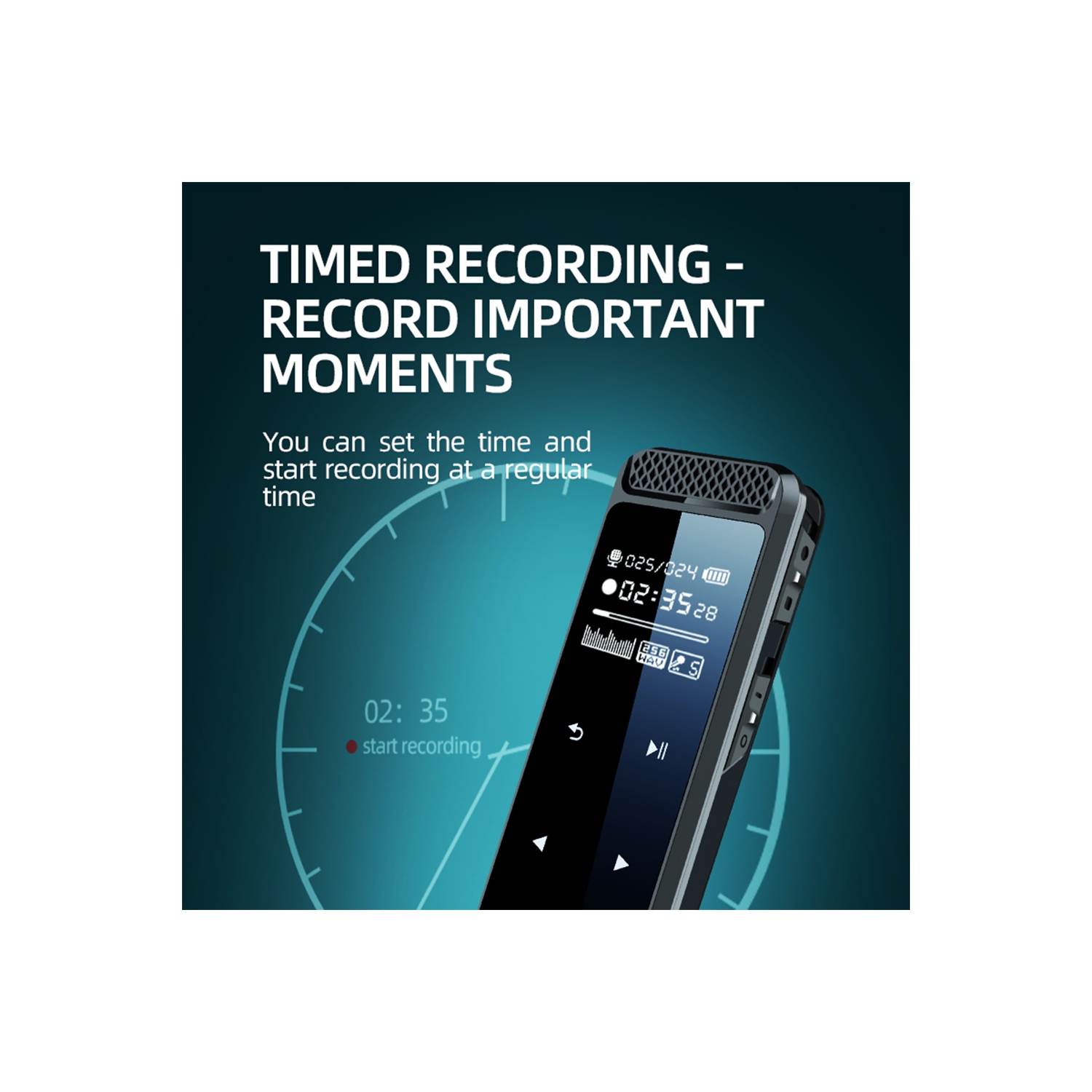 Enregistreur audio Mini lecteur MP3 dictaphone numérique activé par la voix