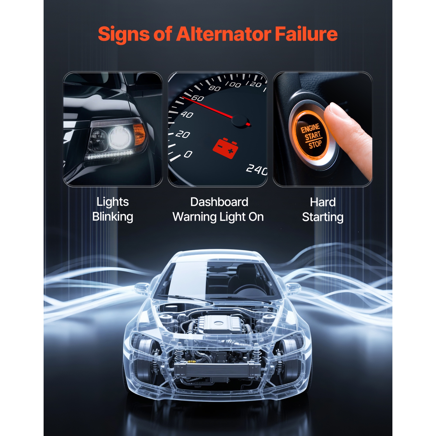 VEVOR 11176 Car Alternator, Fit for Honda Civic 1.8L L4 2006-2008 2011, Civic 1.8L L4 2009-2010, Replacement 31100RNAA01, 31100RNAA012M2,