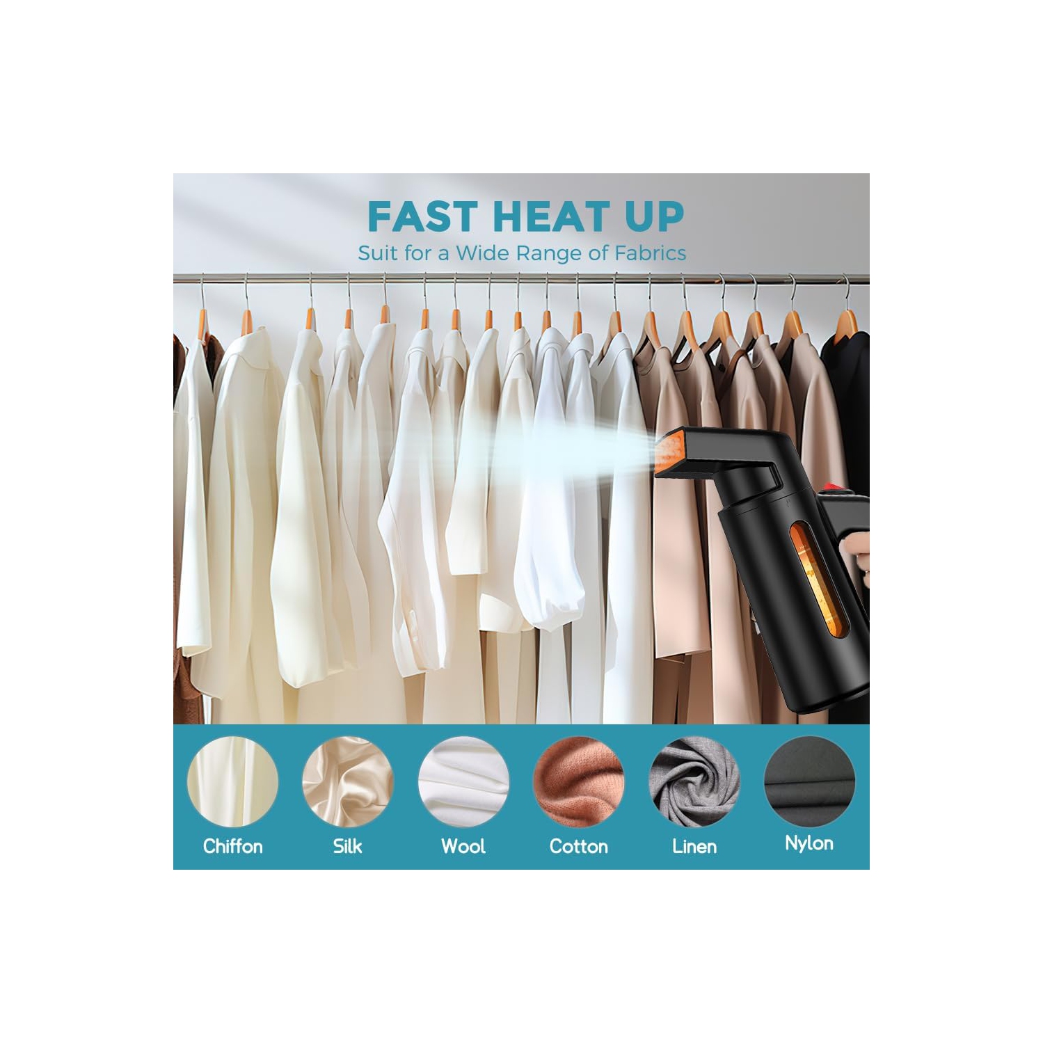 Défroisseur à vapeur portatif pour vêtements, défroisseur à vapeur portatif 700&nbsp;W avec réservoir d'eau 180&nbsp;ml, défroisseur à vapeur de