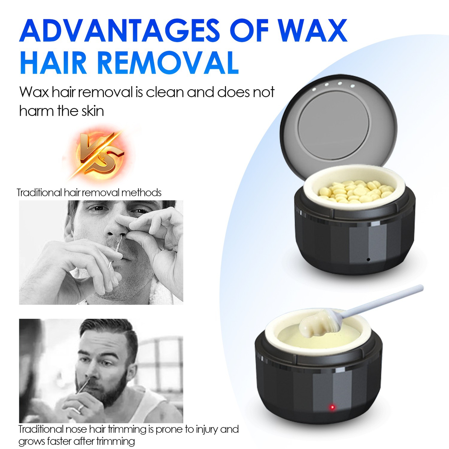 2pcs Mini Wax Warmer, Small Electric Wax Warmer Kit, Portable Wax Warmer for Face Body Eyebrows and Lips Hair Removal(Pink+Black)