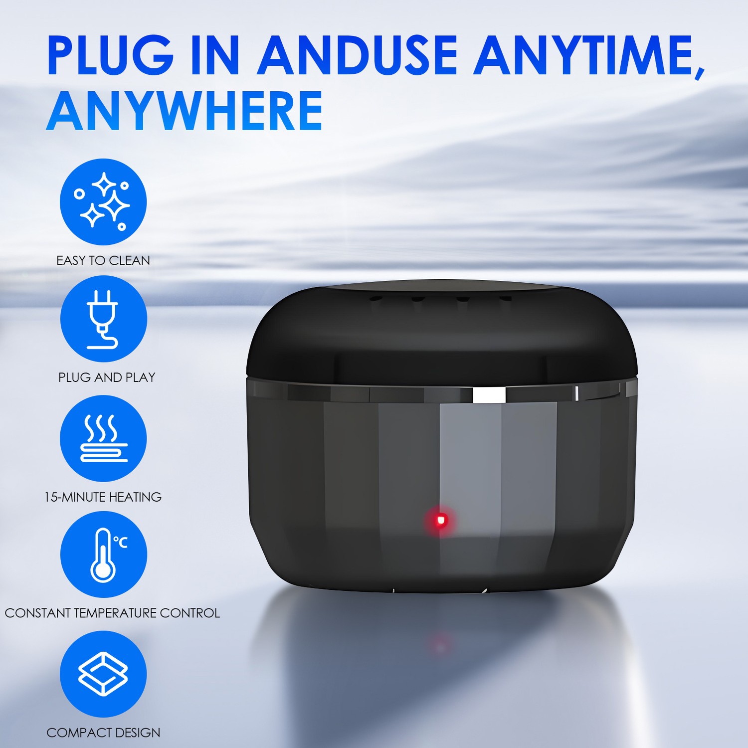 2pcs Mini Wax Warmer, Small Electric Wax Warmer Kit, Portable Wax Warmer for Face Body Eyebrows and Lips Hair Removal(Pink+Black)