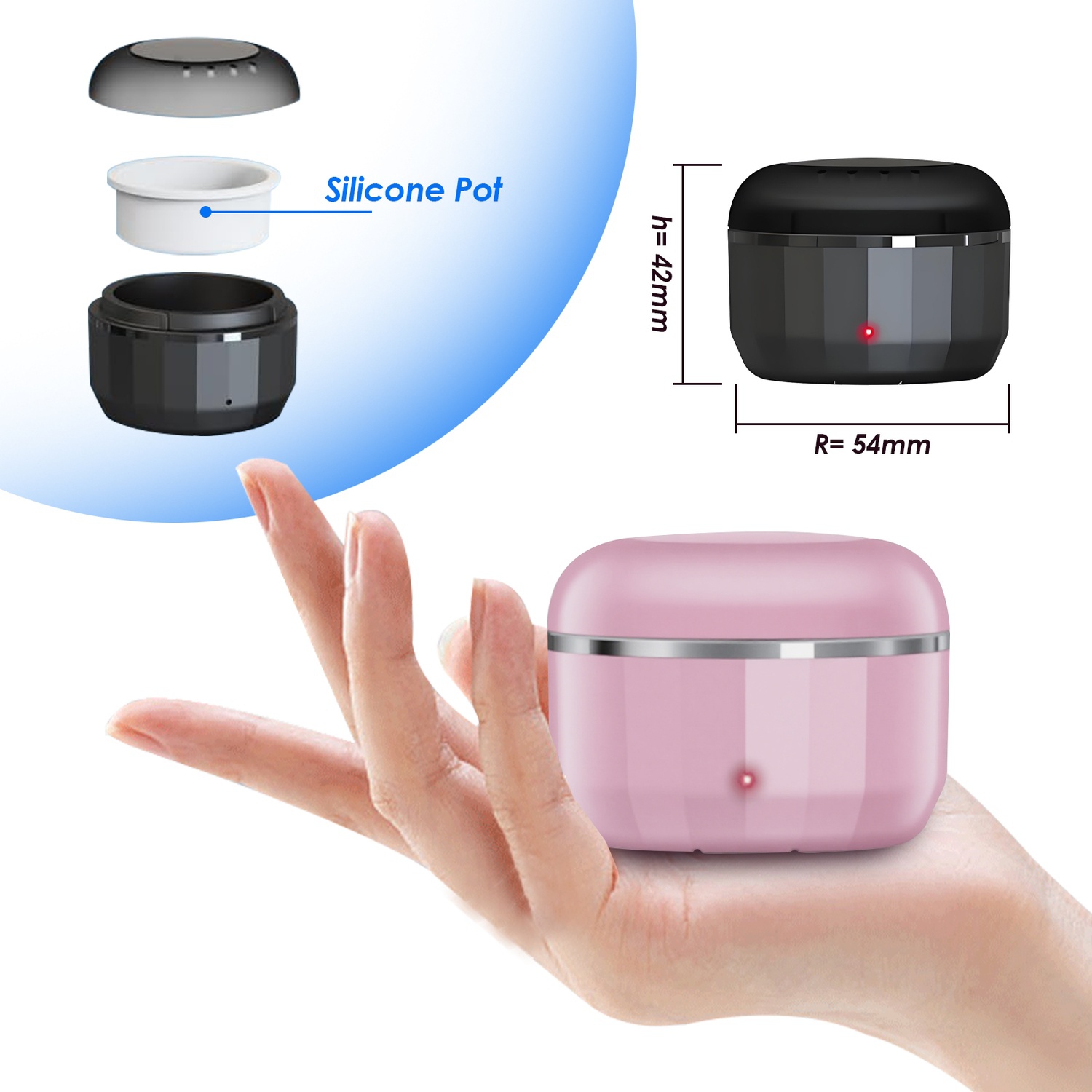 2pcs Mini Wax Warmer, Small Electric Wax Warmer Kit, Portable Wax Warmer for Face Body Eyebrows and Lips Hair Removal(Pink+Black)