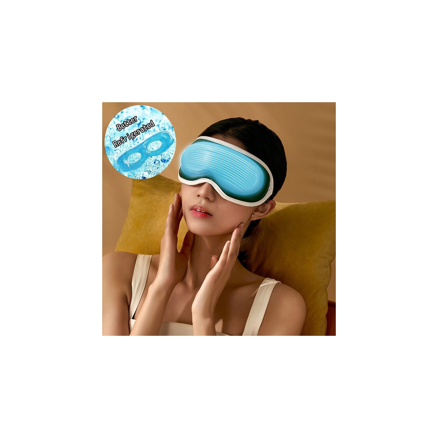 Eye Massager Vibration Electric Heating Cold Gel Eye Mask Massaje Relaxation Relieve Eyes Dark Circles Health Care Massage Saude