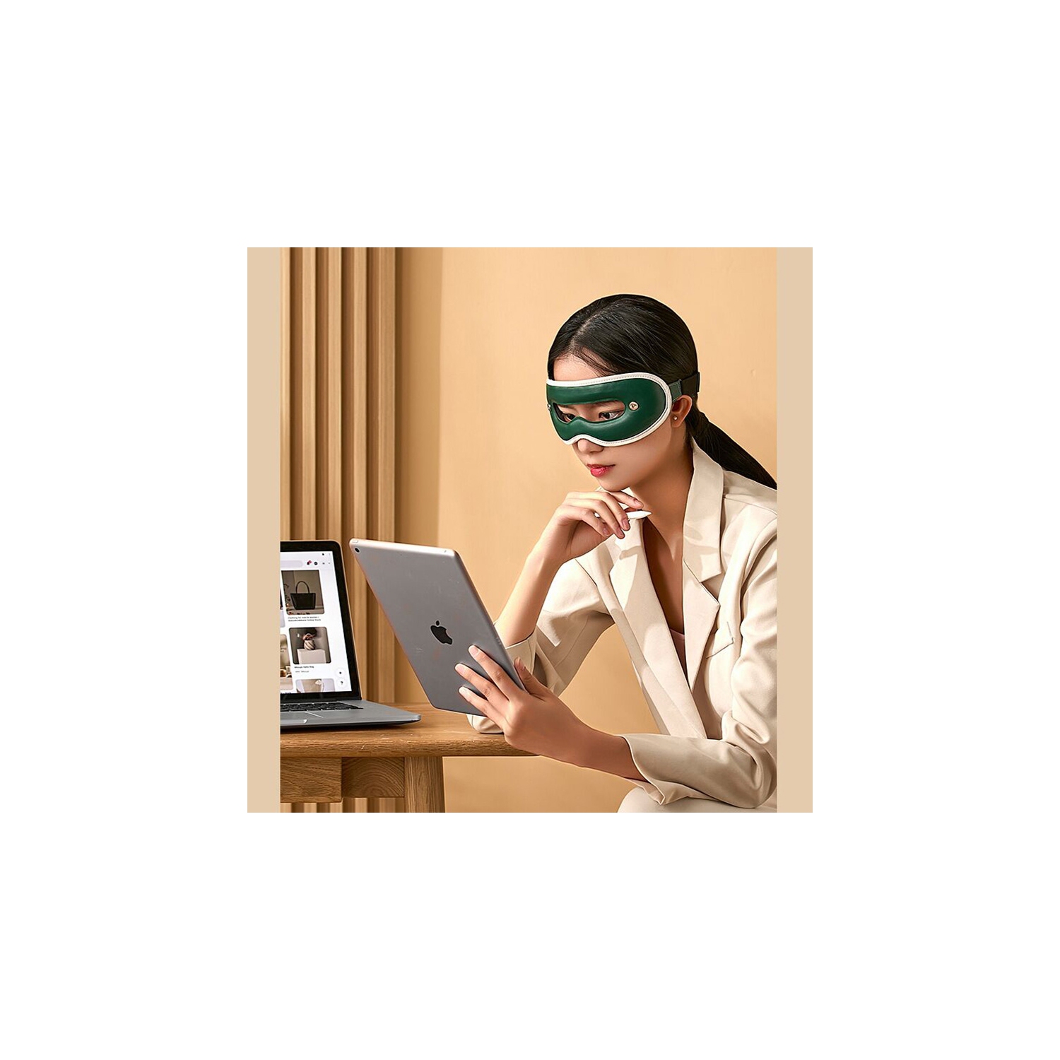 Eye Massager Vibration Electric Heating Cold Gel Eye Mask Massaje Relaxation Relieve Eyes Dark Circles Health Care Massage Saude