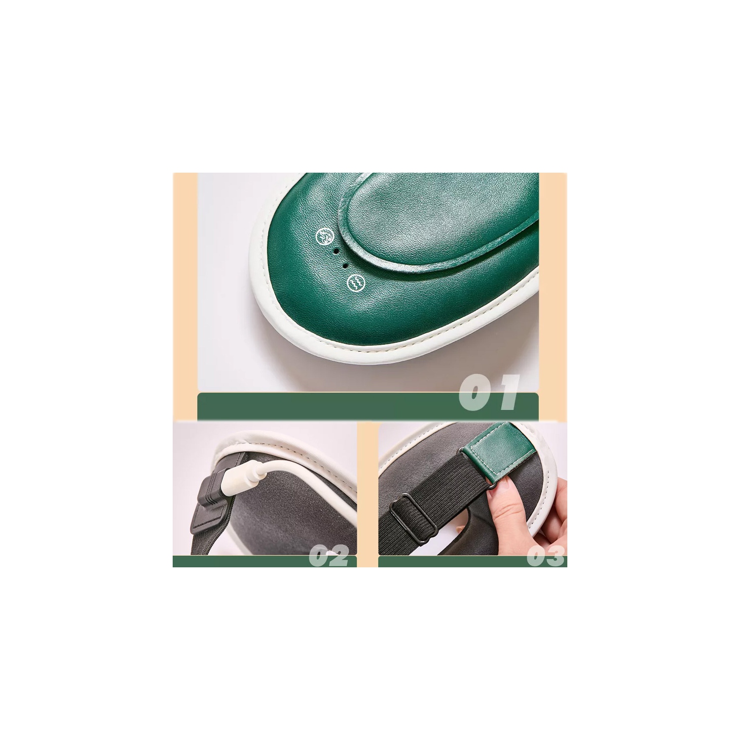 Eye Massager Vibration Electric Heating Cold Gel Eye Mask Massaje Relaxation Relieve Eyes Dark Circles Health Care Massage Saude