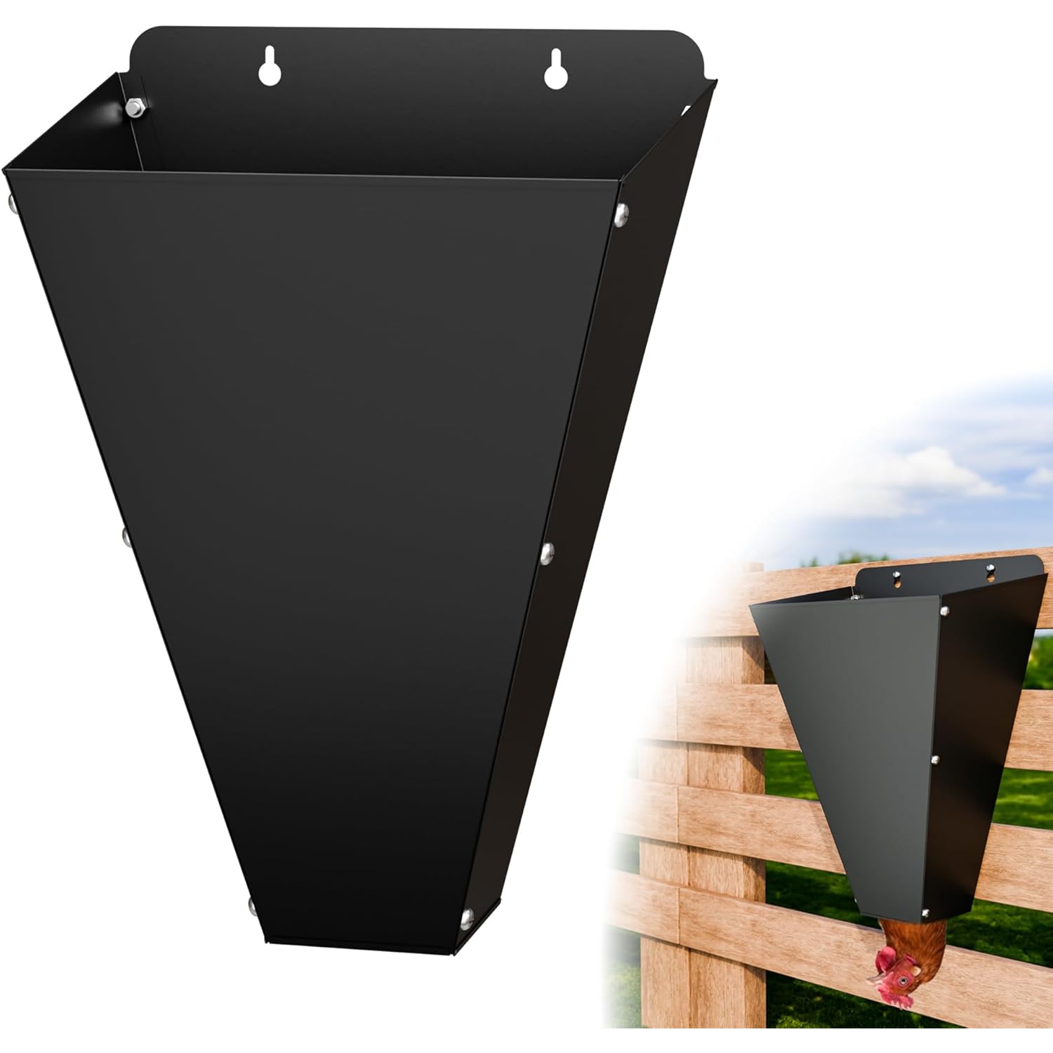 Large Size Chicken Restraining Cone, Heavy Duty Metal Poultry Cone with Flat Back Design, Chicken Processing Equipment for Turkey Ducks