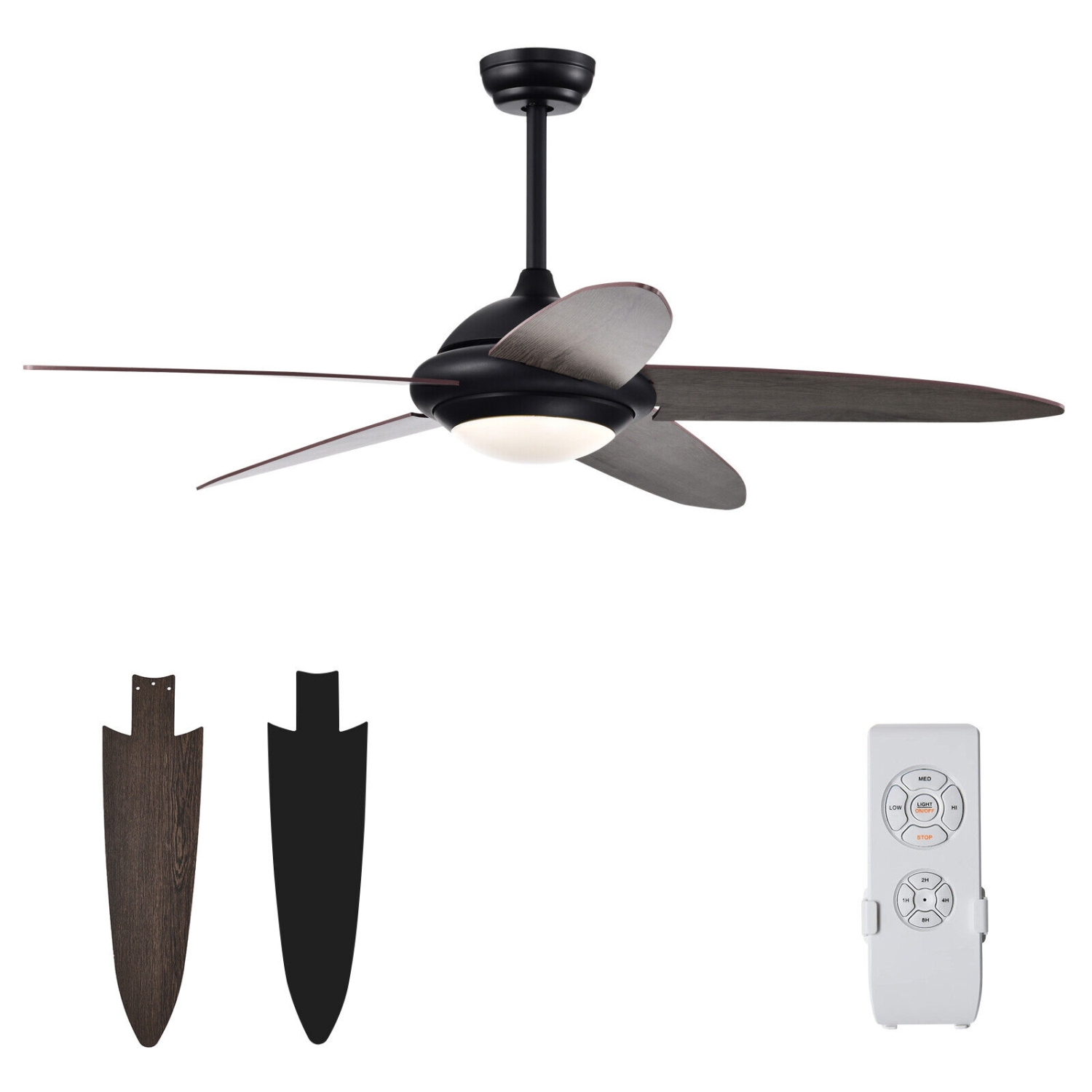 Ceiling Fan with Lights and 3 Adjustable Lighting Colors for Home
