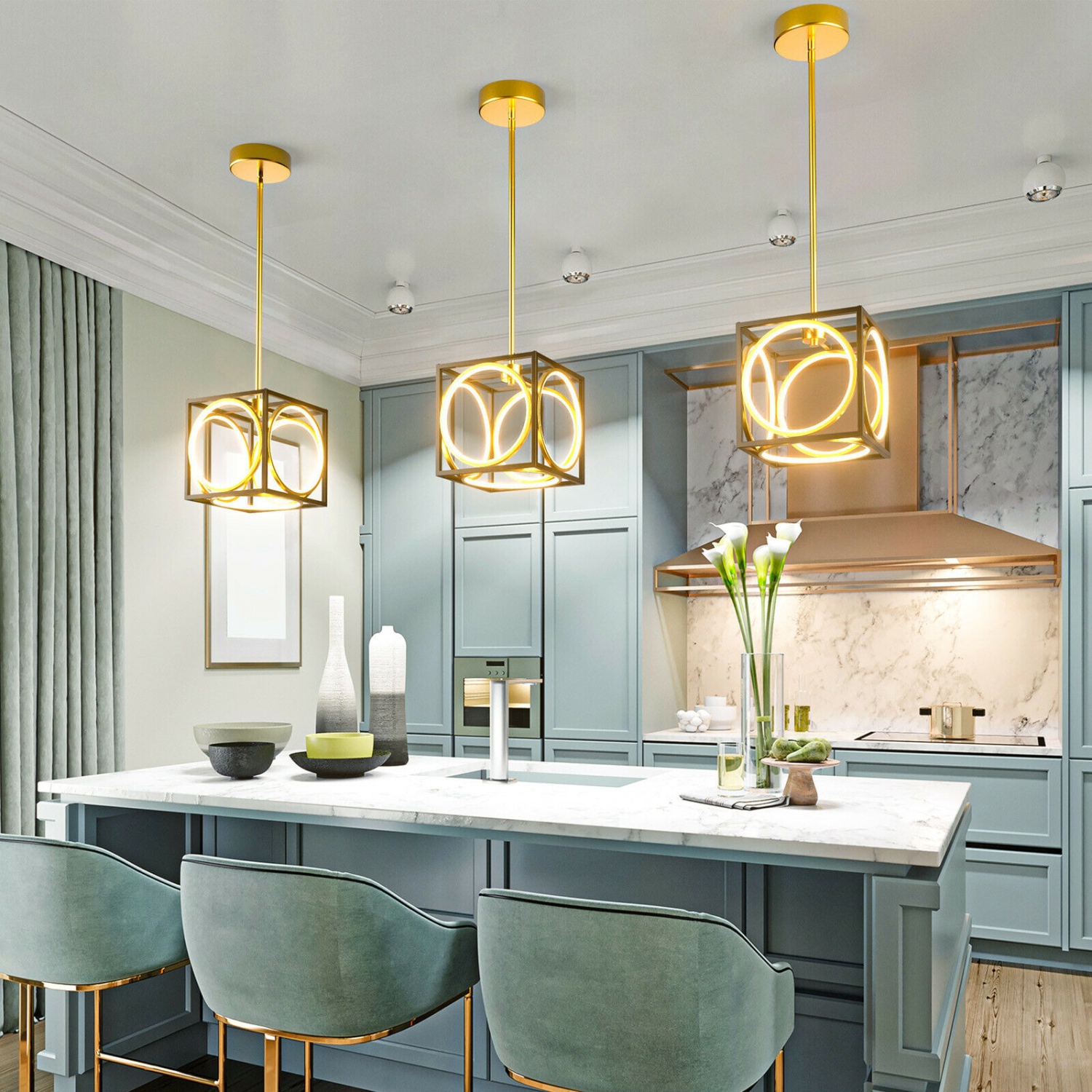 Contemporary LED Pendant Ceiling Light with Adjustable Suspension