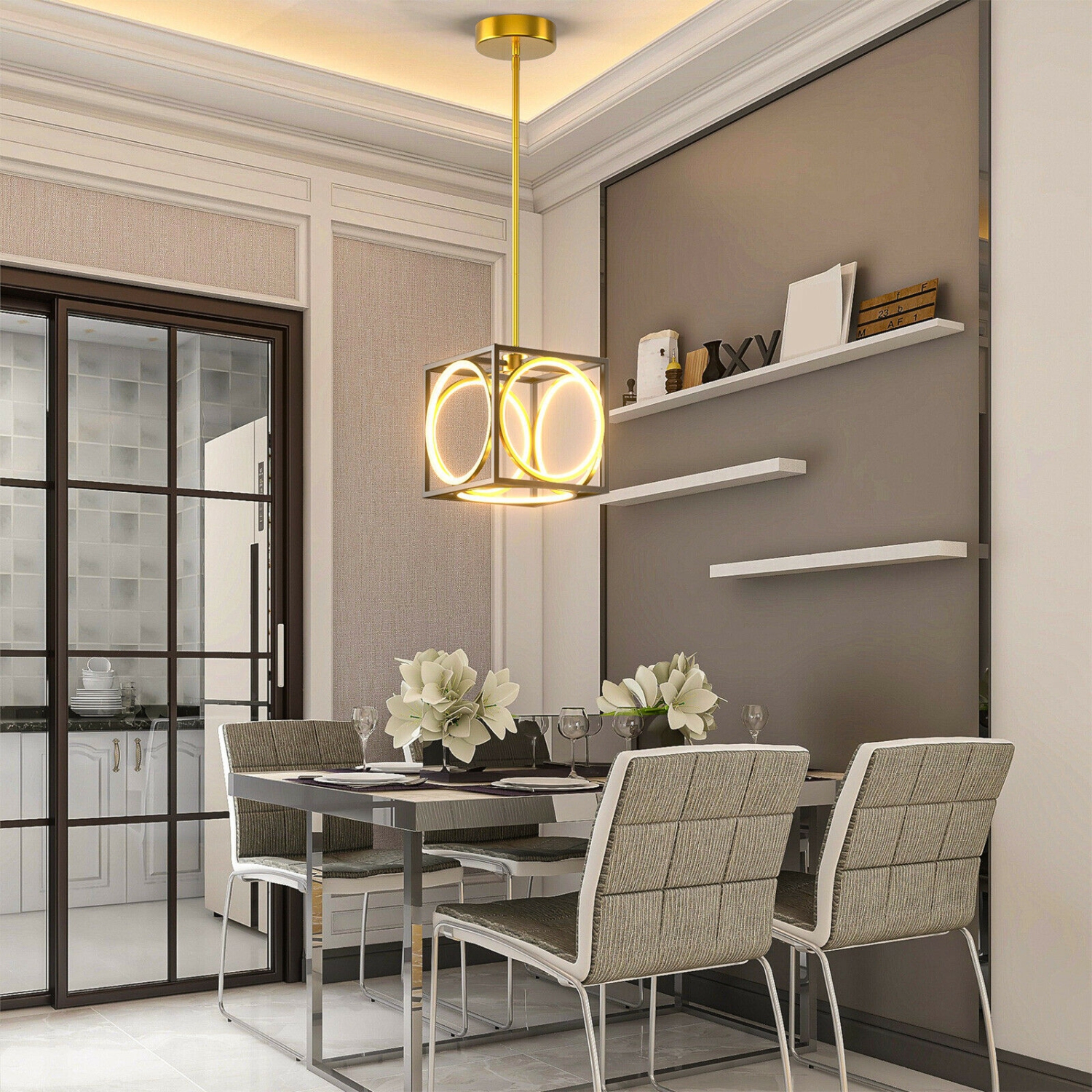 Contemporary LED Pendant Ceiling Light with Adjustable Suspension