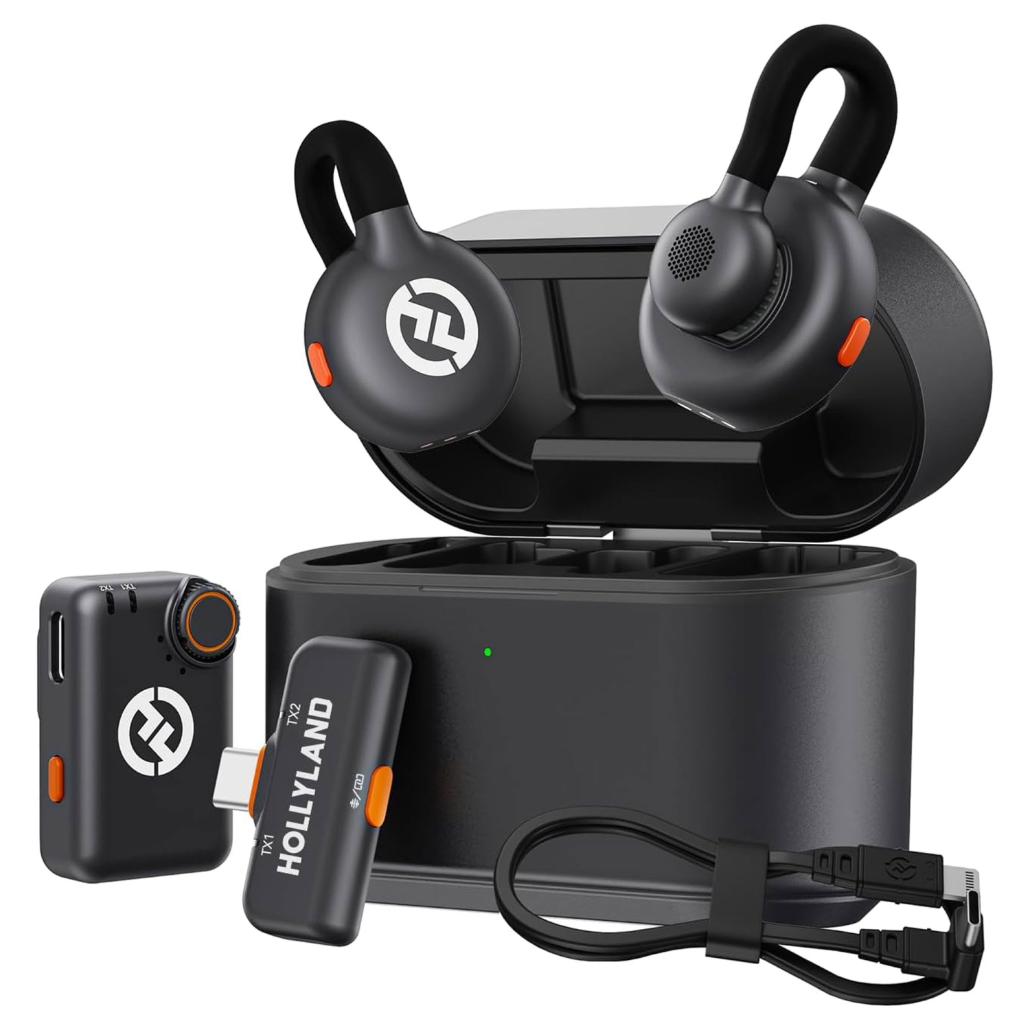 Système de micro combiné LARK M2S de Hollyland avec trousse de création de contenu USB-C à Lightning