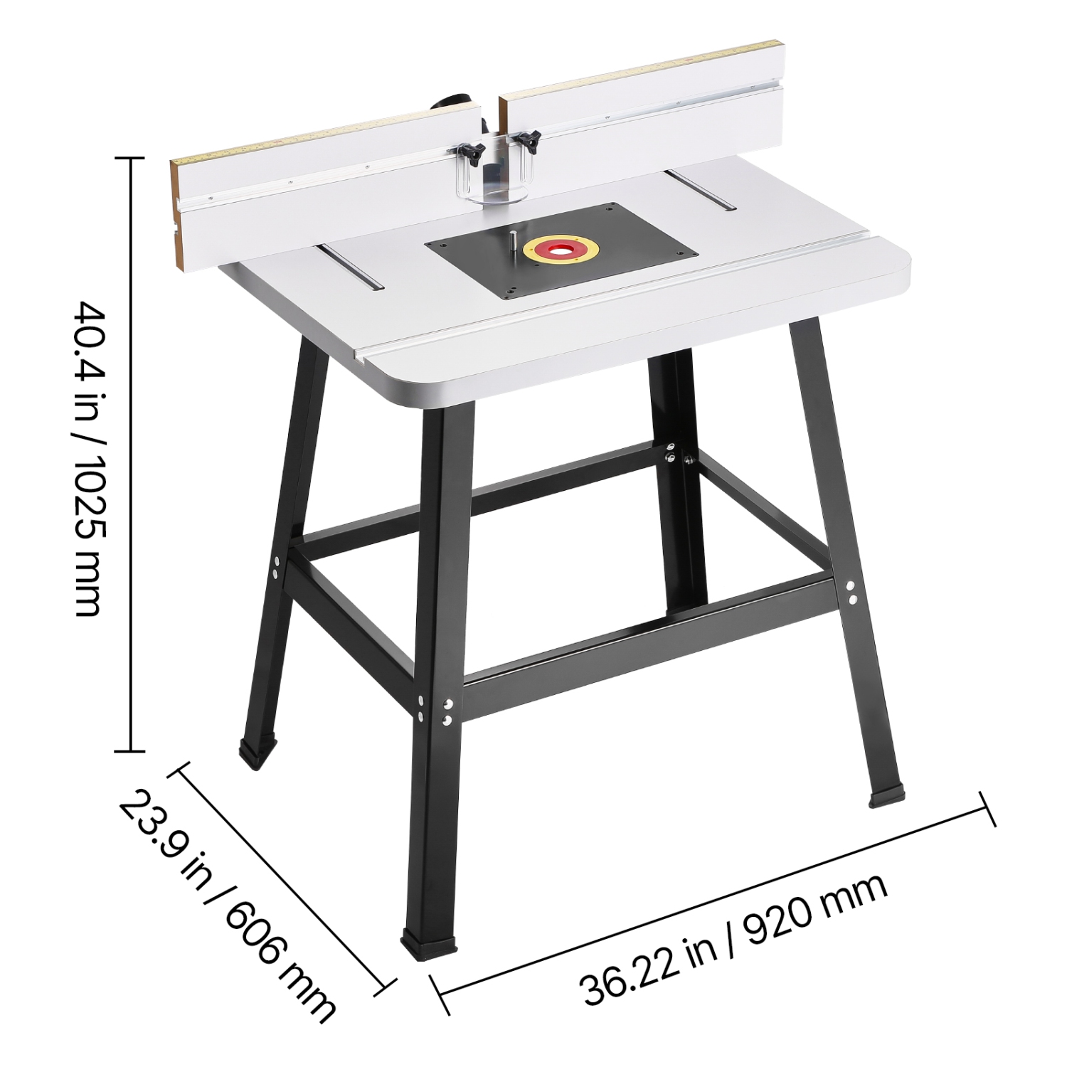 VEVOR 31.5 in x 23.9 in Precision Router Table System, Routing Table Accessory Kit with Adjustable Fence, MDF Top, Sturdy Metal Base, Compatible with