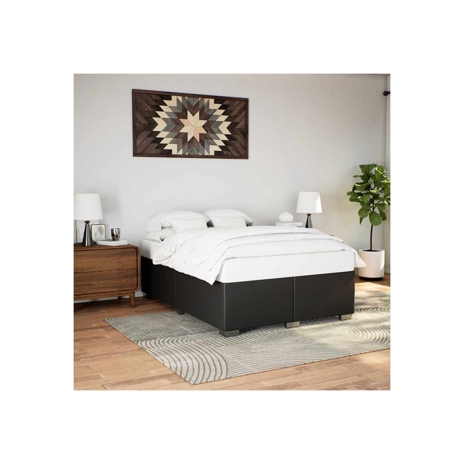 vidaXL Bed Frame without Mattress Black&nbsp;Full Faux Leather