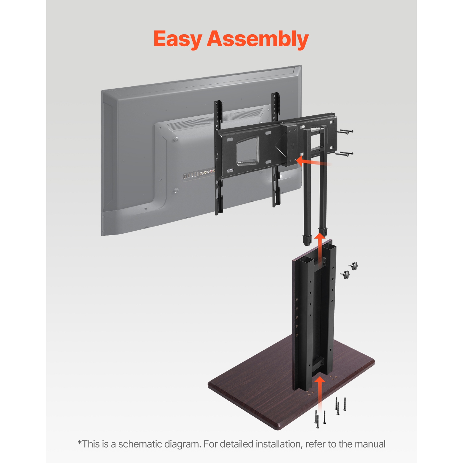 Support universel pour téléviseur de capacité VEVOR 99&nbsp;lb, support de table pour écran de 32 70&nbsp;po, support pivotant et réglable en hauteur
