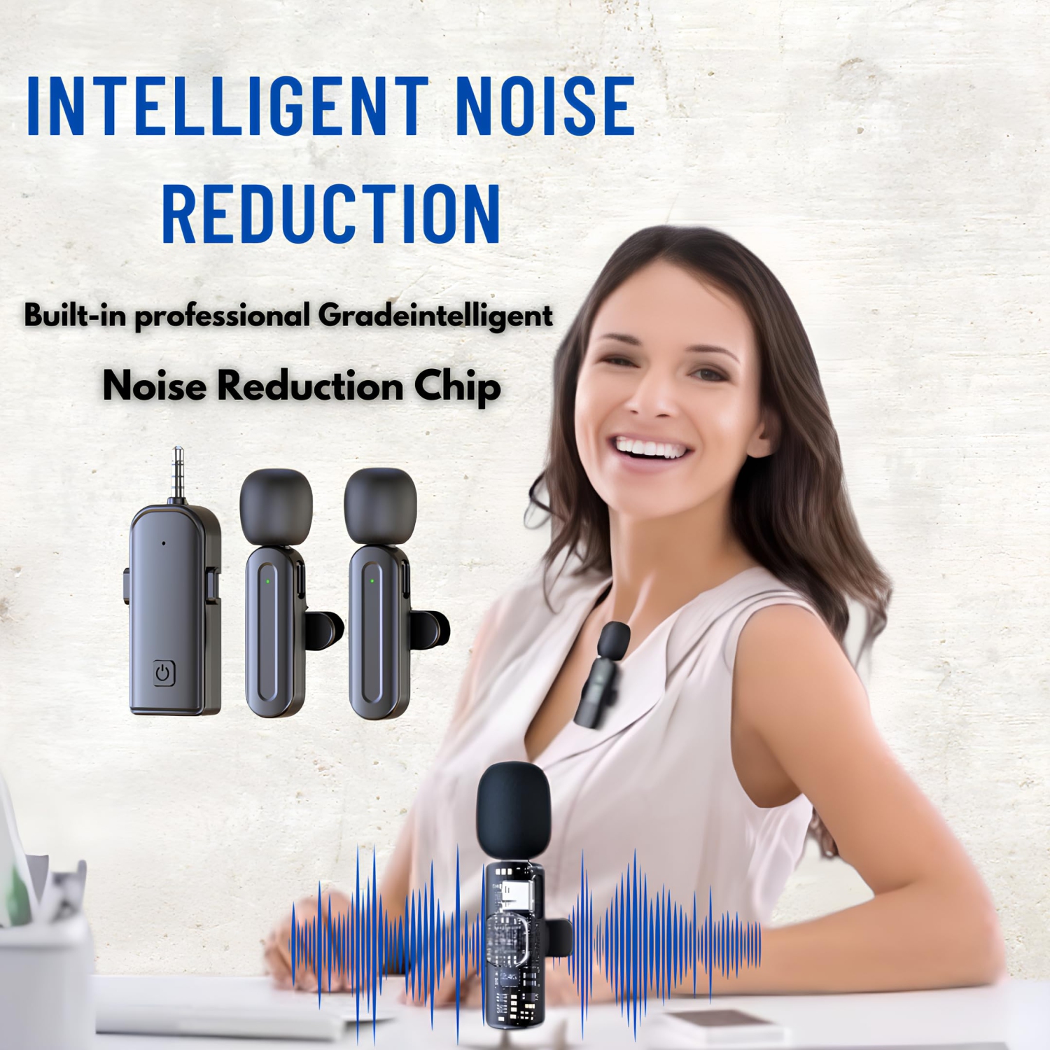 Micro-cravate sans fil pour iPhone, Android, USB-C, Plug-Play, mini microphone à délai ultrafaible 2,4 G pour entrevue /tiktok/Vlog/YouTube