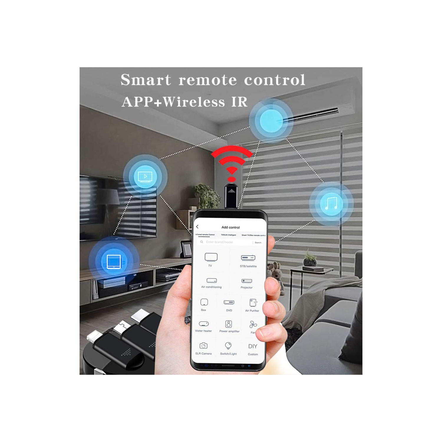 Mini adaptateur télécommande IR pour téléphone intelligent Type C pour téléphone intelligent Android Mini télécommande universelle infrarouge