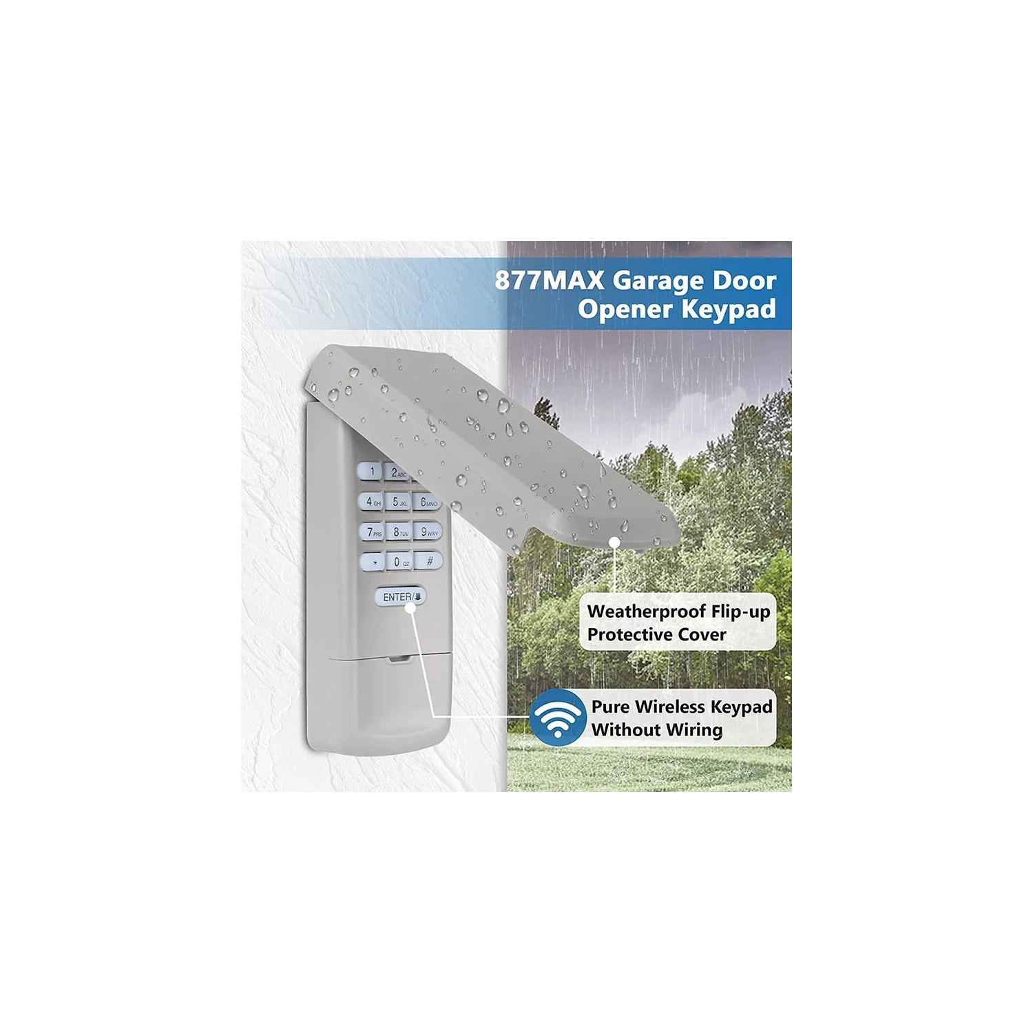 Ouvre-porte de garage Clavier universel compatible avec LiftMaster, pour 878MAX 877LM 977LM 377LM 376LM 315&nbsp;MHz Télécommande à clavier sans fil