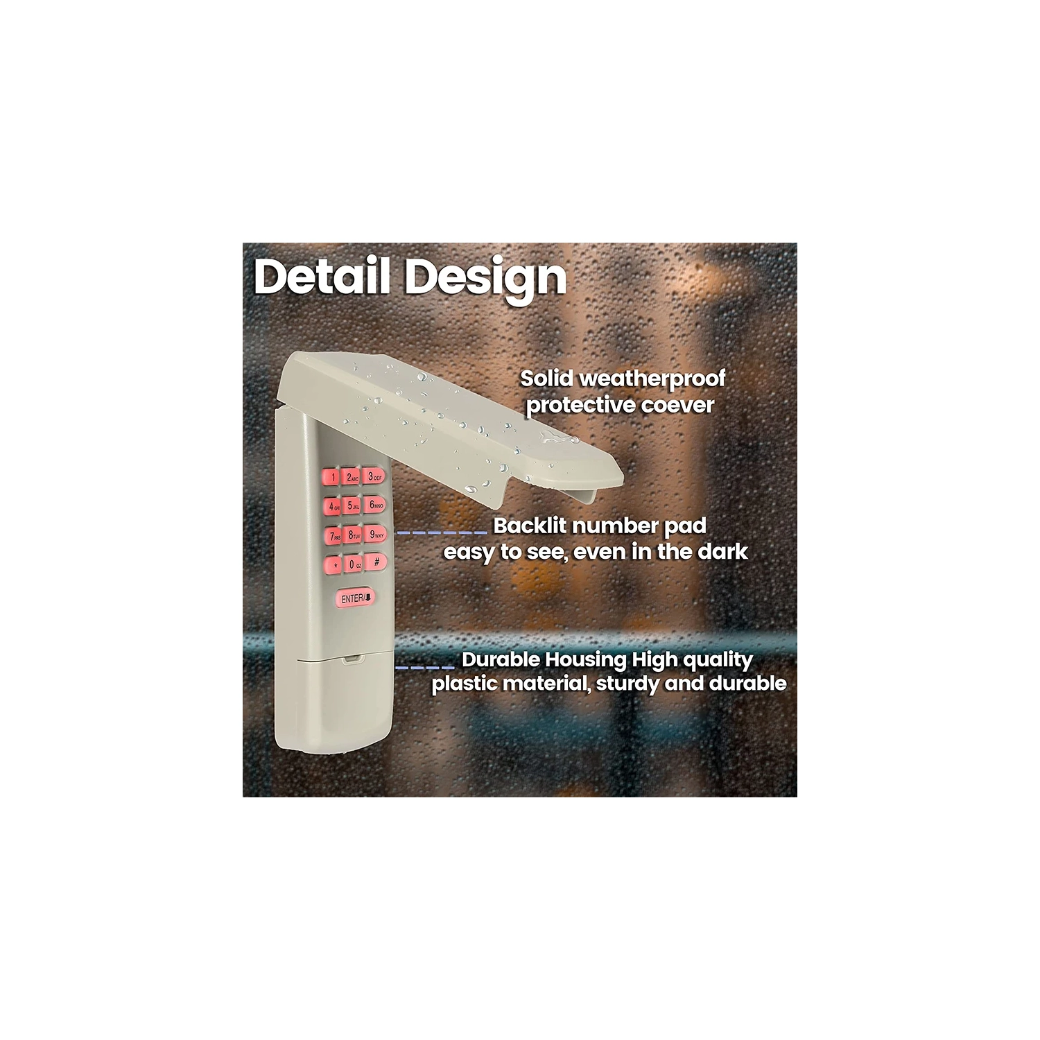 Ouvre-porte de garage Clavier universel compatible avec LiftMaster, pour 878MAX 877LM 977LM 377LM 376LM 315&nbsp;MHz Télécommande à clavier sans fil