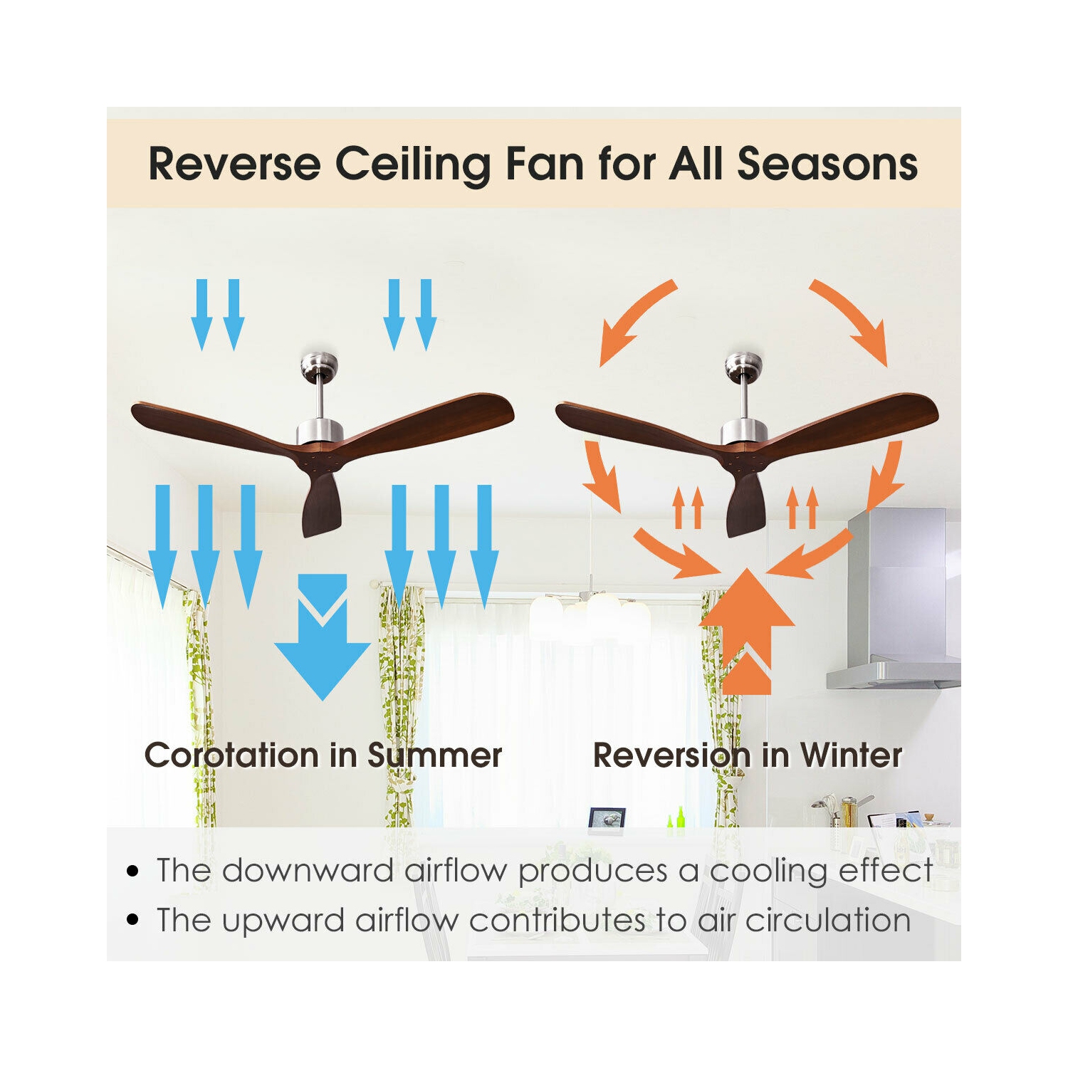 Ventilateur de plafond moderne en nickel brossé avec télécommande pour le salon