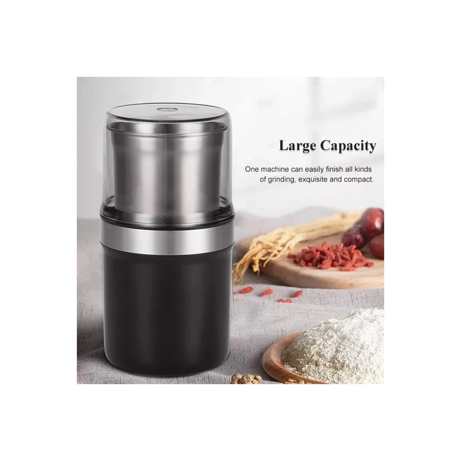 Moulin à café portatif avec 2&nbsp;tasses à moudre, mélangeur multifonction Home pour la cuisine et le café