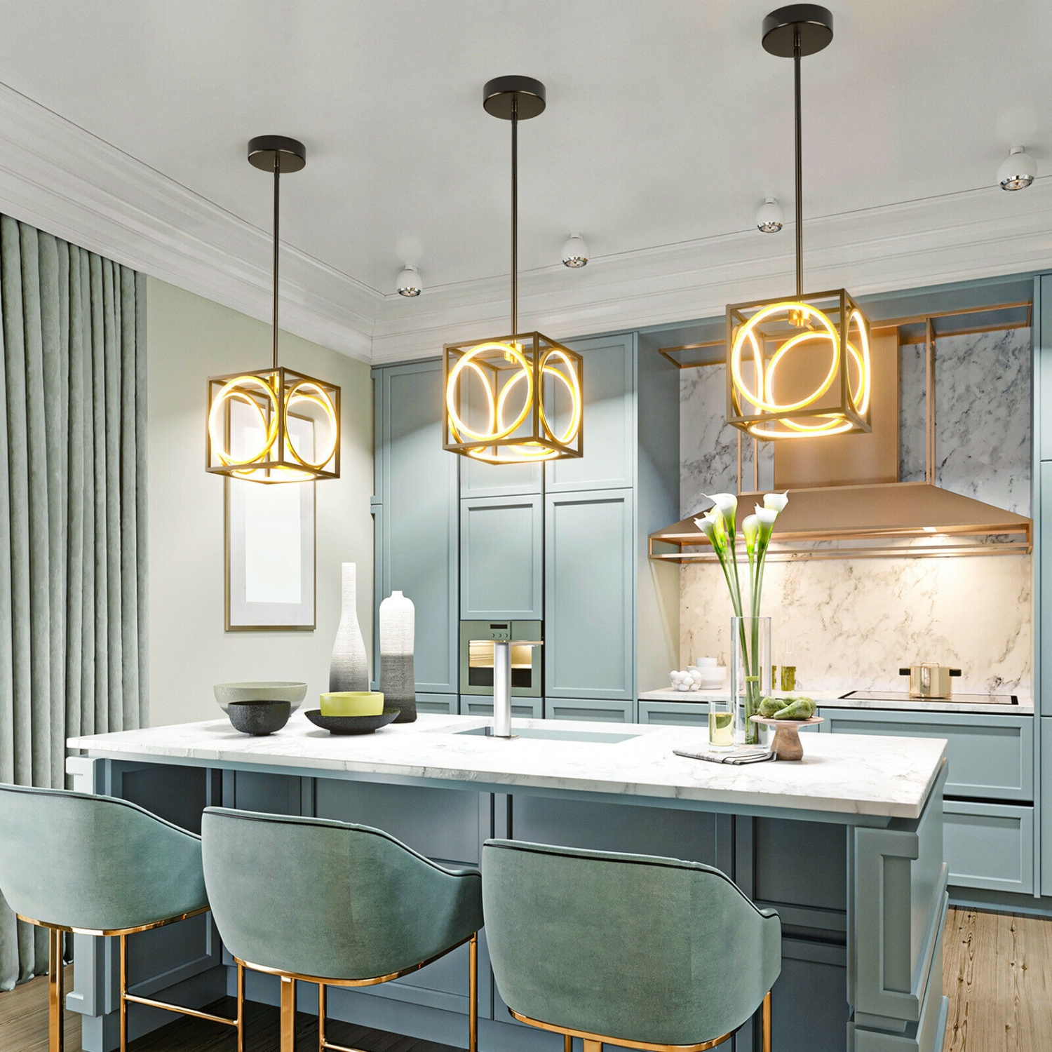 Contemporary LED Pendant Ceiling Light with Adjustable Suspension