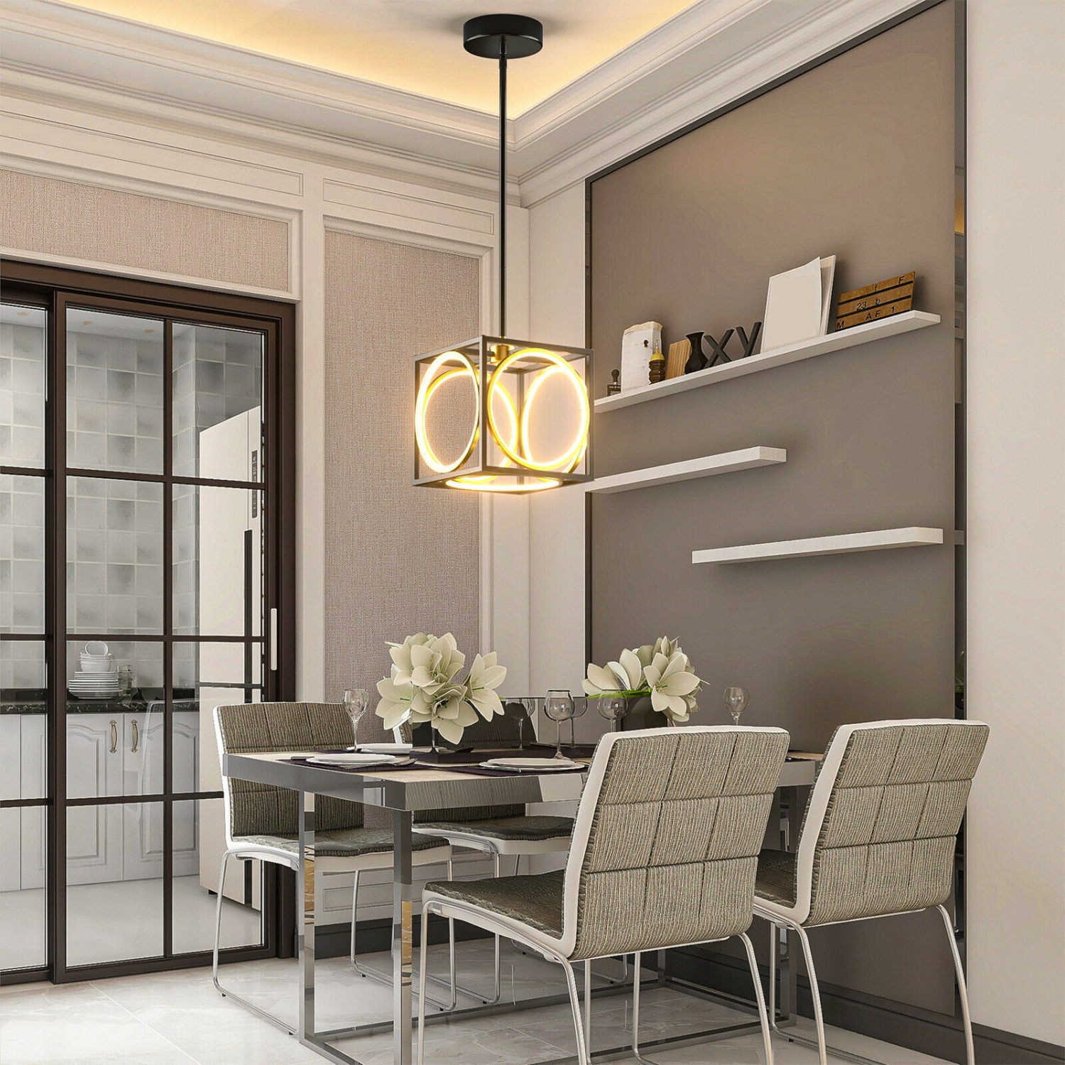 Contemporary LED Pendant Ceiling Light with Adjustable Suspension