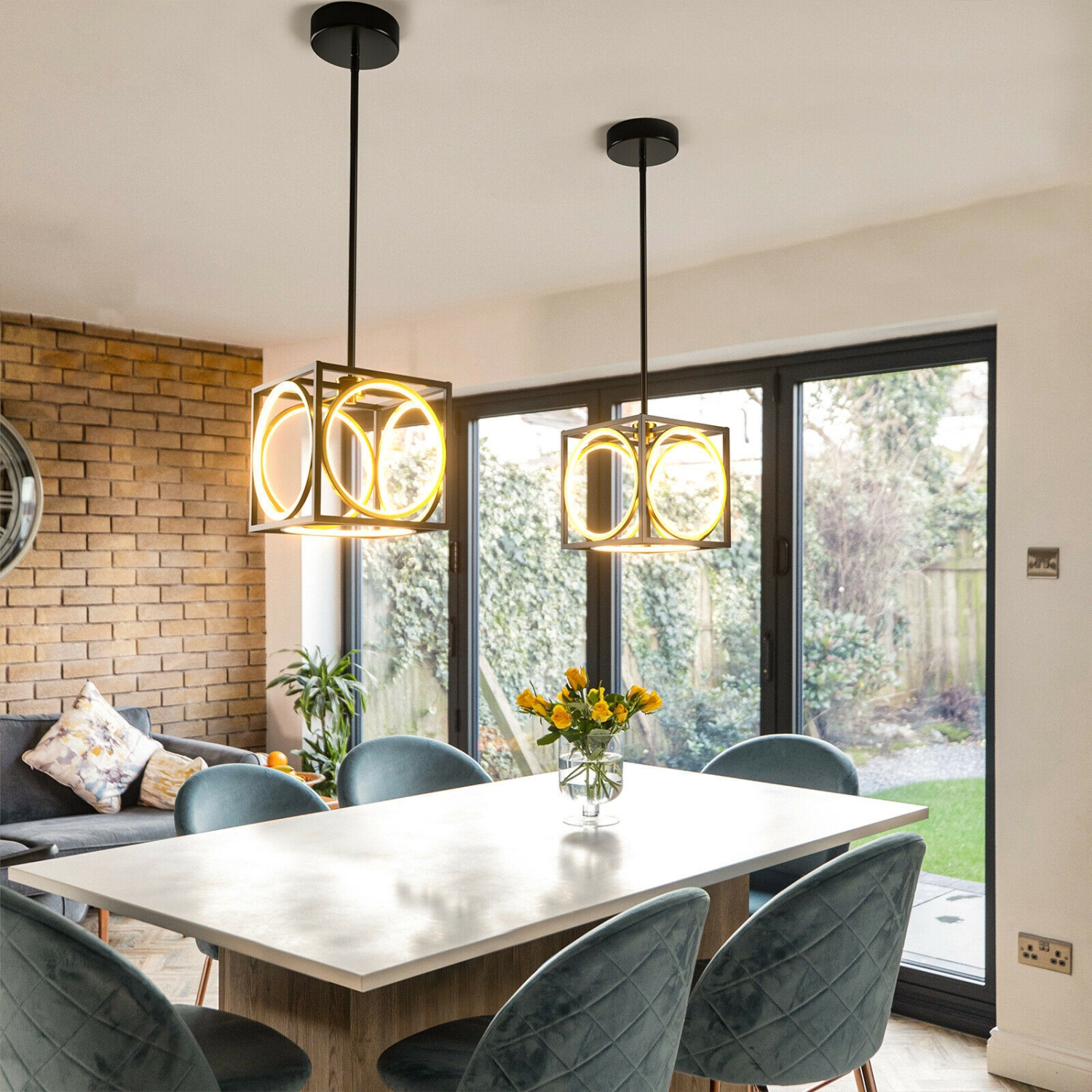 Contemporary LED Pendant Ceiling Light with Adjustable Suspension