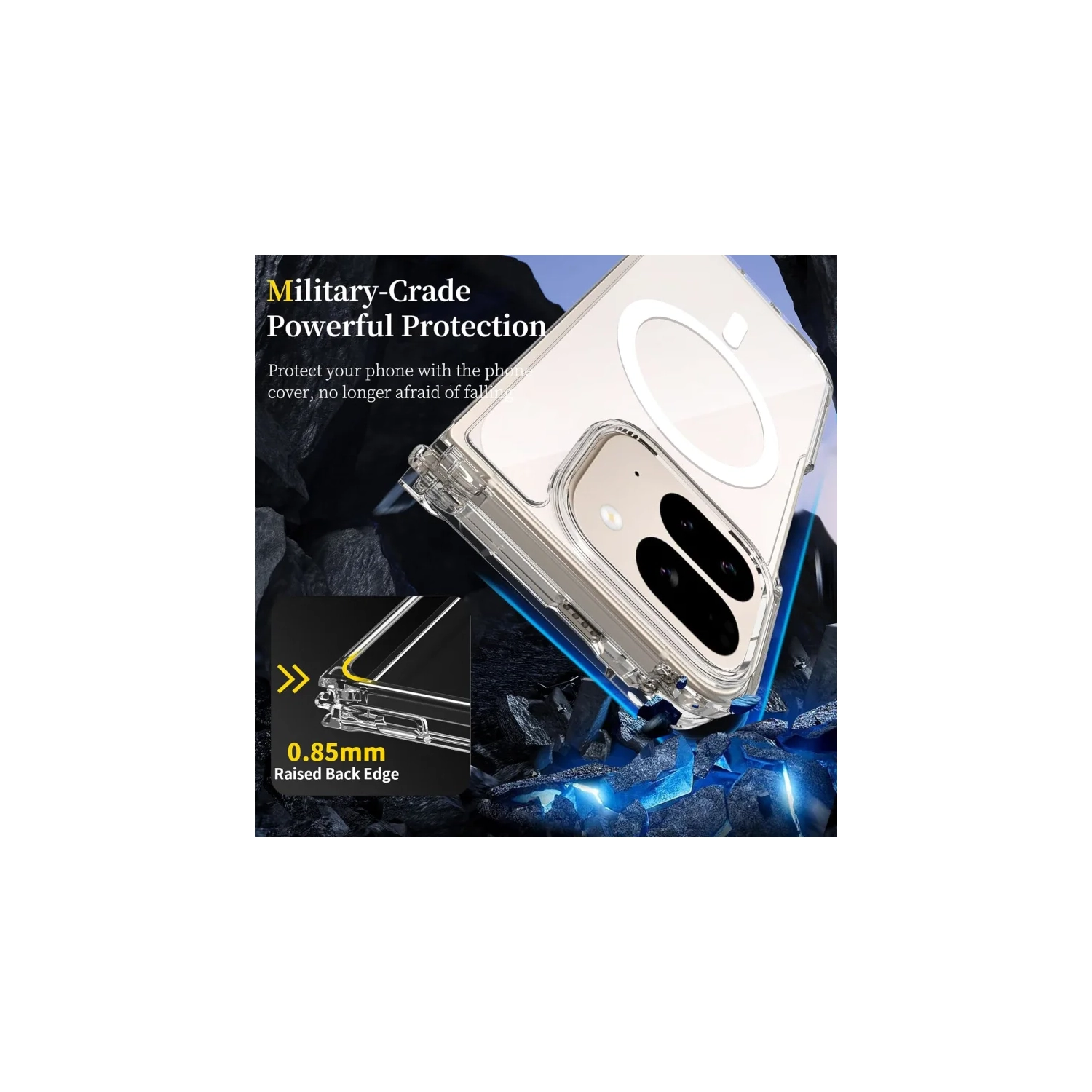 For Google Pixel 10 Pro Fold Case [MagSafe Compatible], Military-Grade Shockproof Slim Fit Clear Protective Hard PC Cover, Anti-Fingerprint, Durable