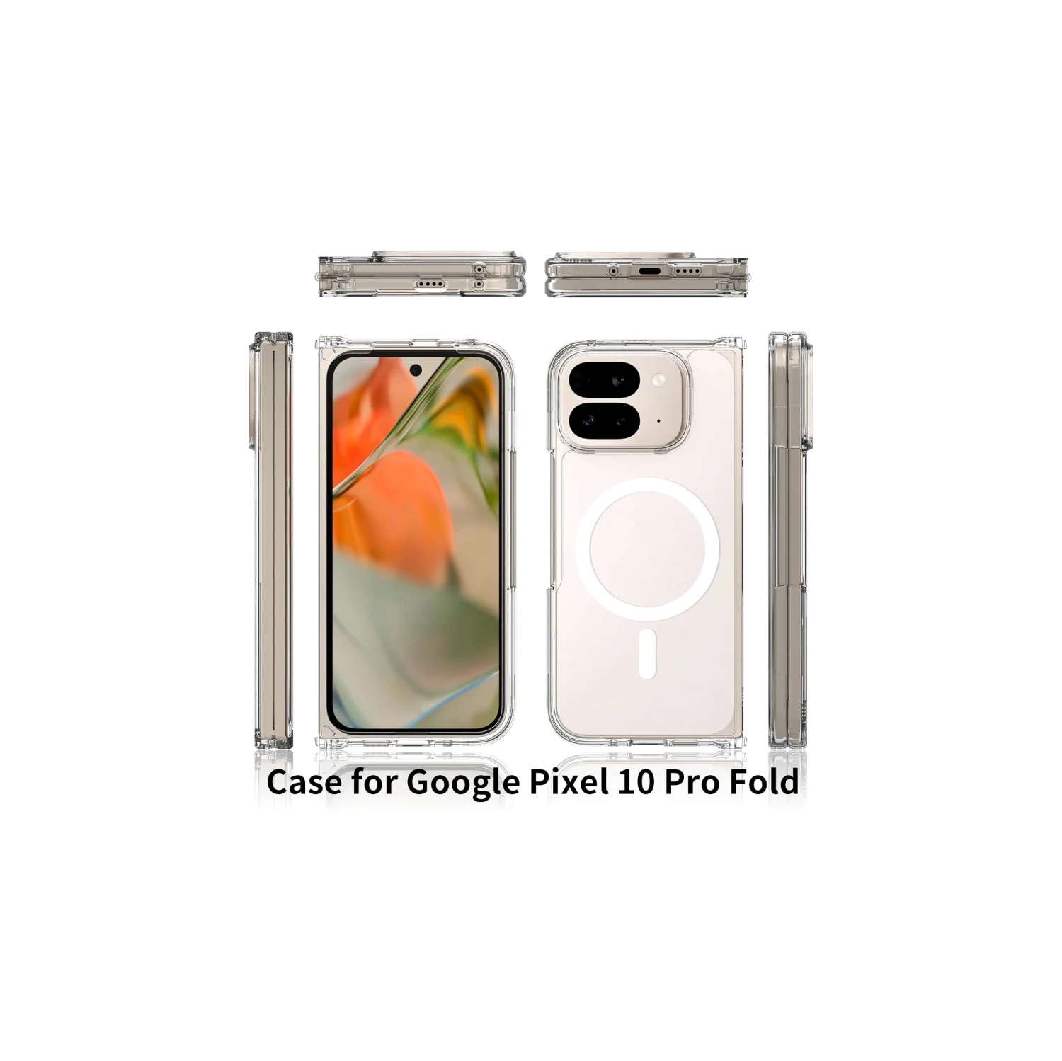 For Google Pixel 10 Pro Fold Case [MagSafe Compatible], Military-Grade Shockproof Slim Fit Clear Protective Hard PC Cover, Anti-Fingerprint, Durable