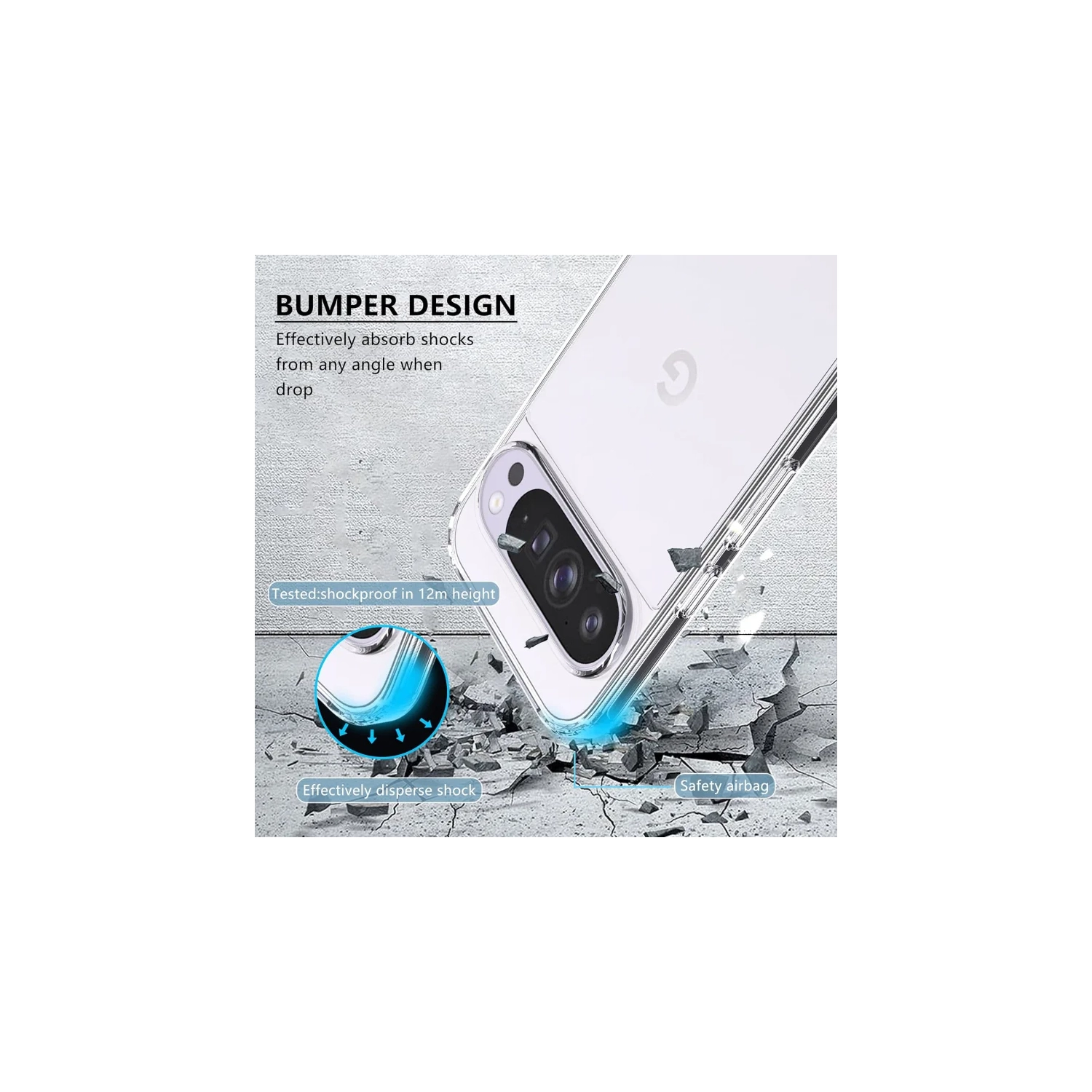 For Google Pixel 10 Pro XL 5G Clear Case with 2 Pack Tempered Glass Screen Protector, Anti-Yellowing, 9H Hardness, Military-Grade Protection,