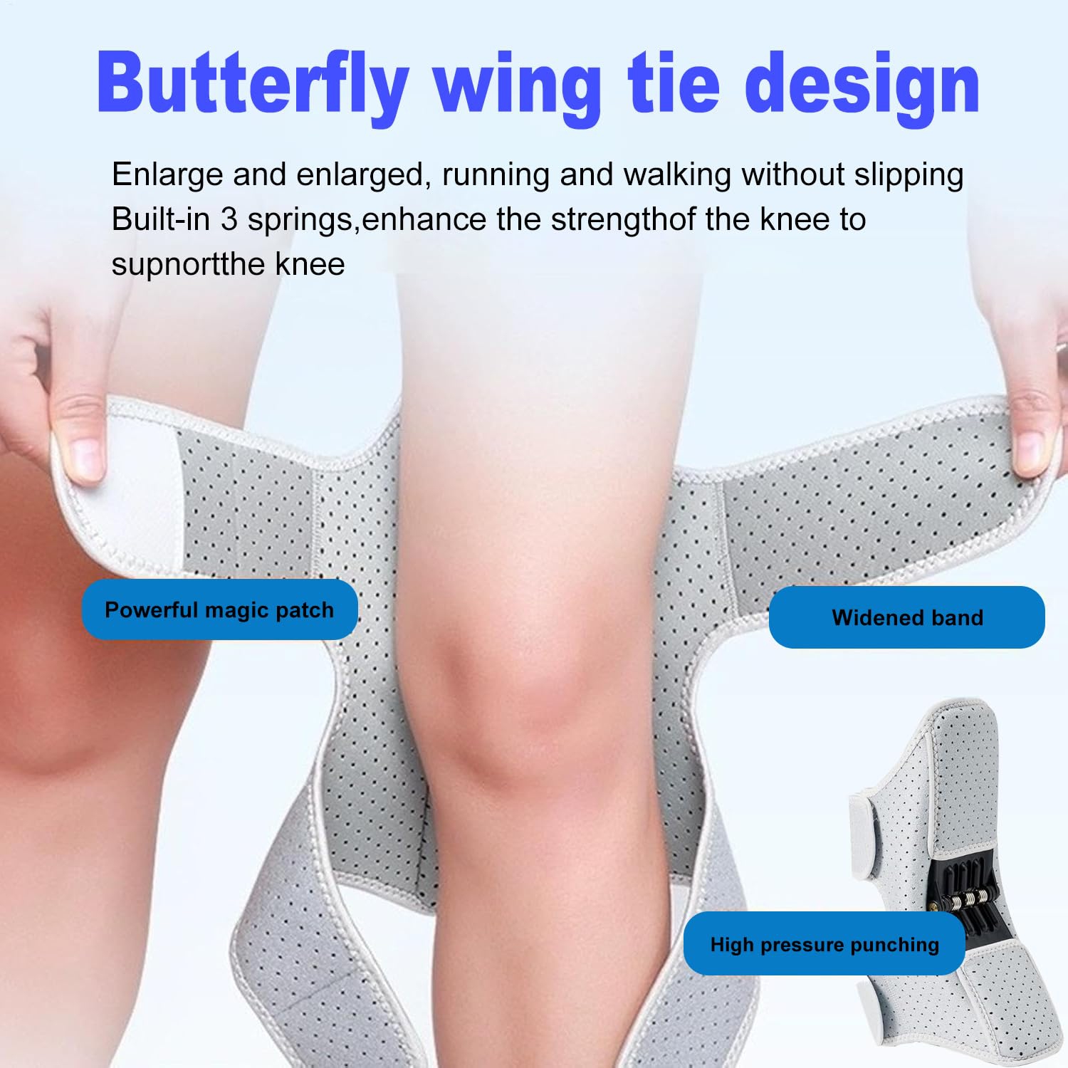1PCS Knee Support-Spring Powered Knee Booster Brace,Assistive Device for Stair Climbing,Squatting Assistance,Stabilizer for Elderly Men and Women