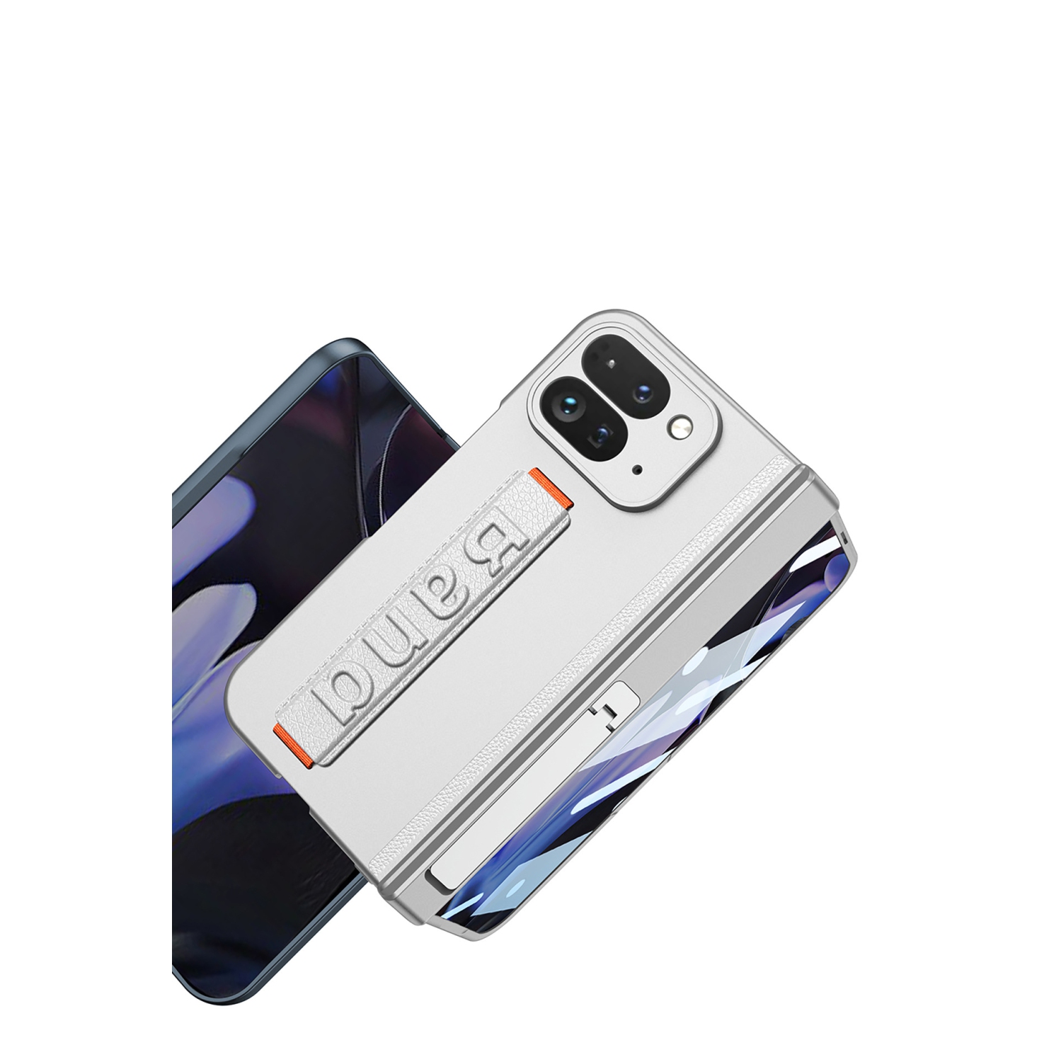 Étui bracelet élastique pour Pixel 10 Pro Fold de Google avec couverture complète, pellicule et support latéral - Noir froid AA10940279