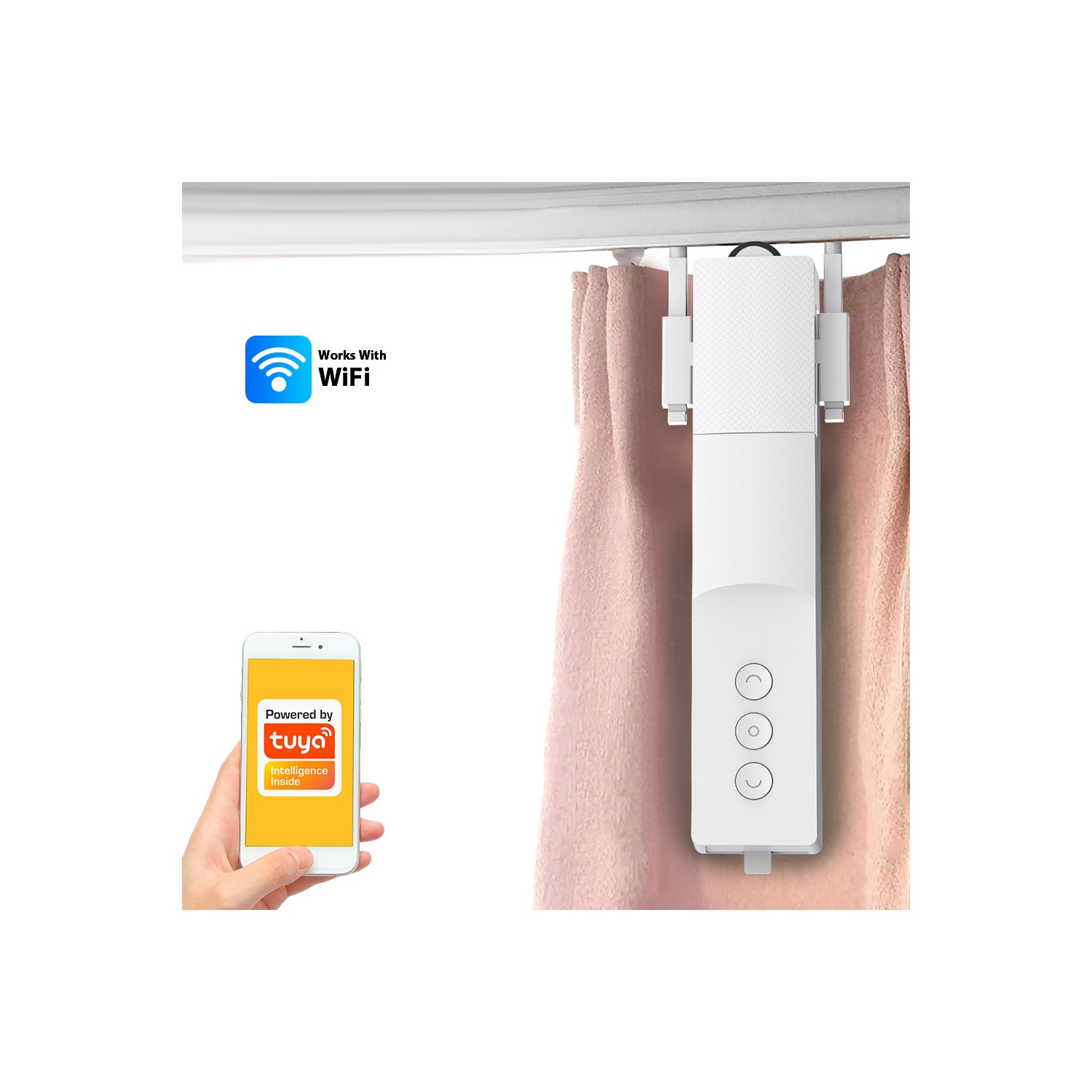 Electric curtain motor, intelligent 2.4GWiFi universal curtain robot, suitable for TIU type