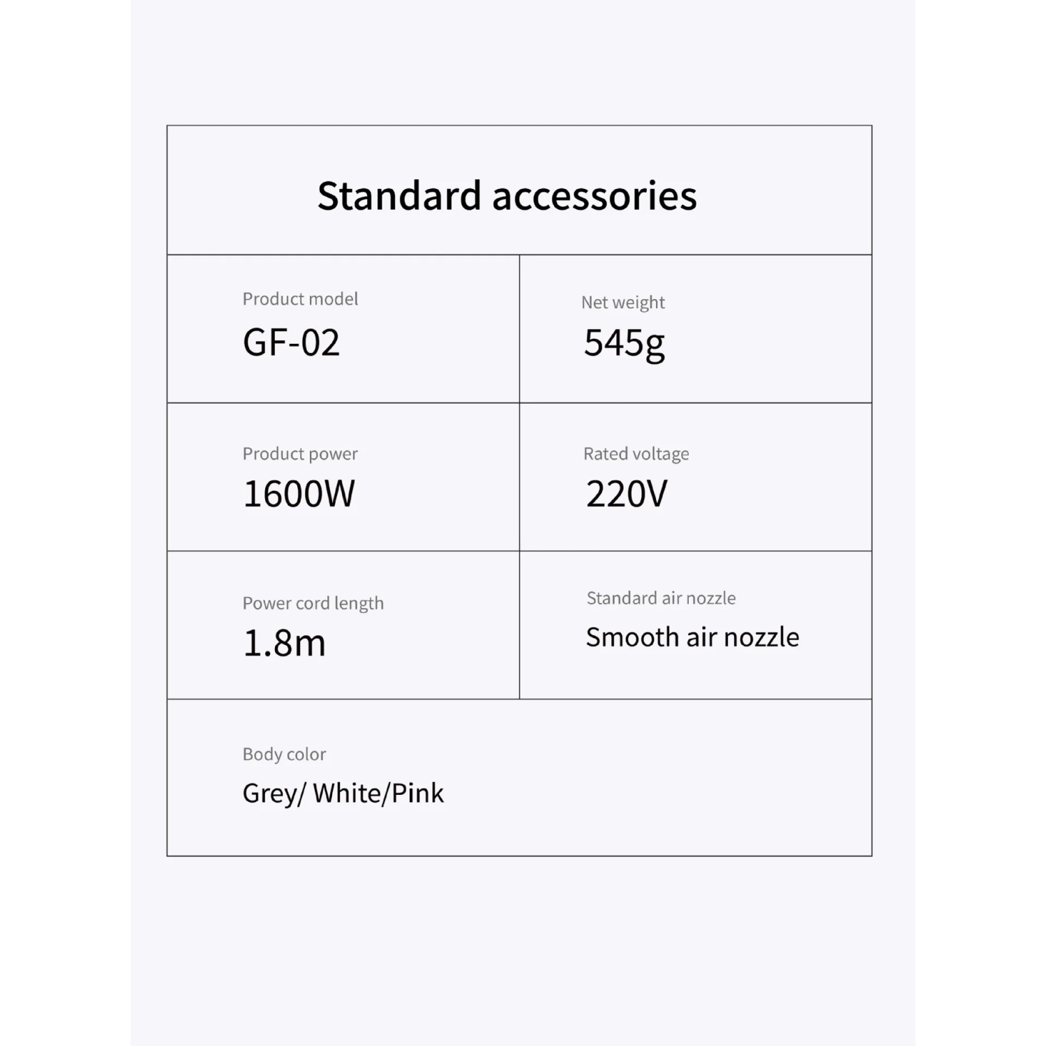 High-Speed Hair Dryer, High Power, Fast Drying, Negative Ions, No Damage, Home Use, Brushless Motor, Single Nozzle - Sakura Pink US Regulations