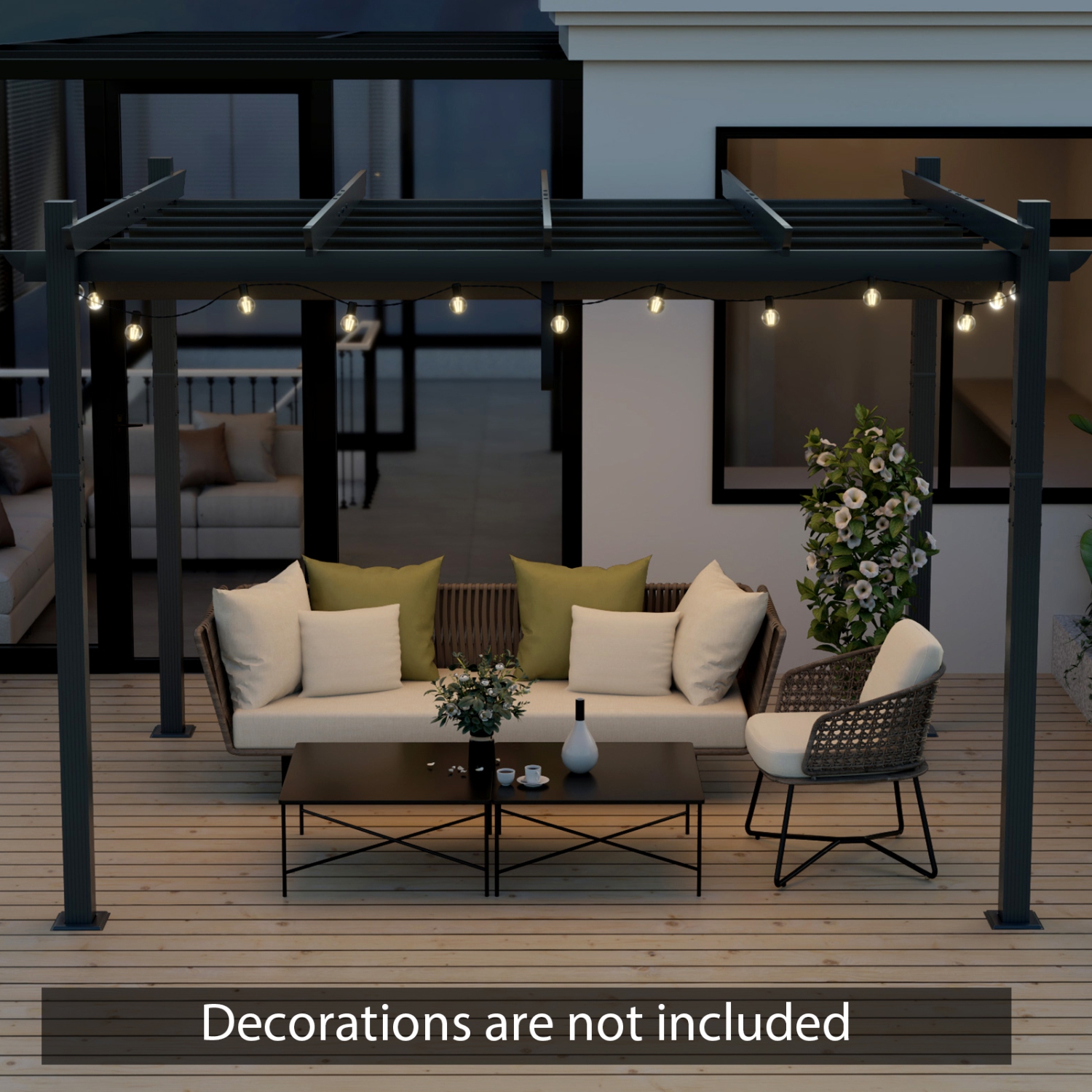 Abri à auvent rétractable en aluminium pour patio, jardin et vignes de raisin