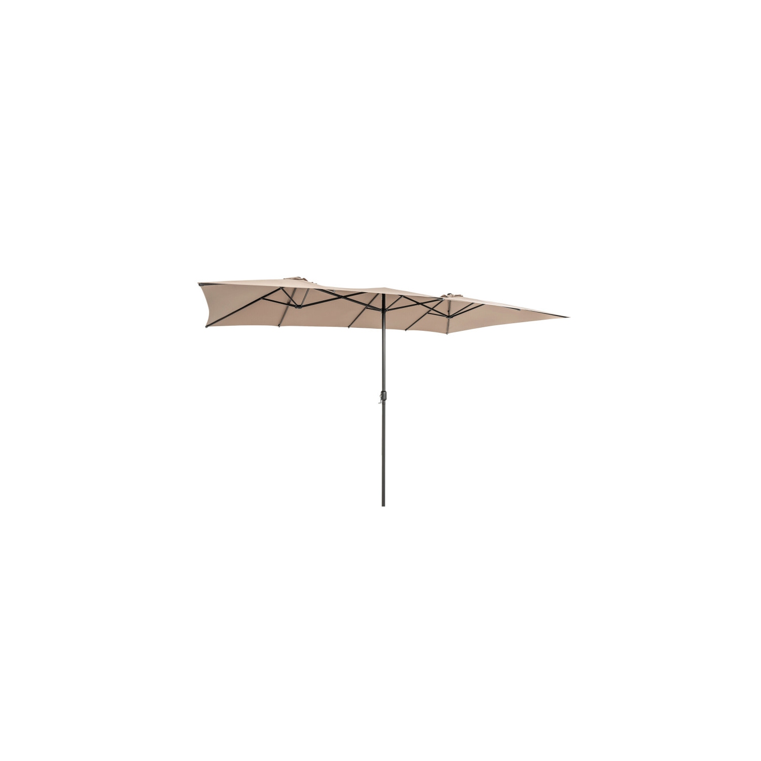 Double-Sized Patio Umbrella with Crank Handle and Ventilation Tops