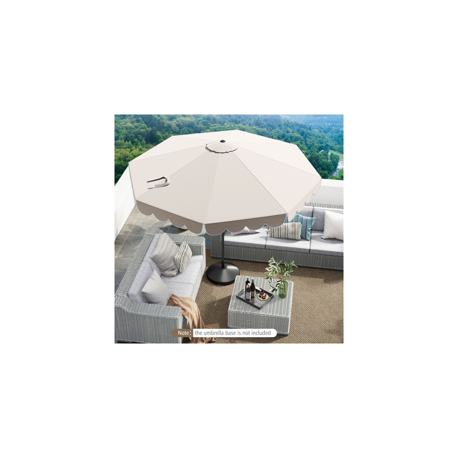 Patio Umbrella with Crank Lift and Adjustable Tilt for Outdoor Use