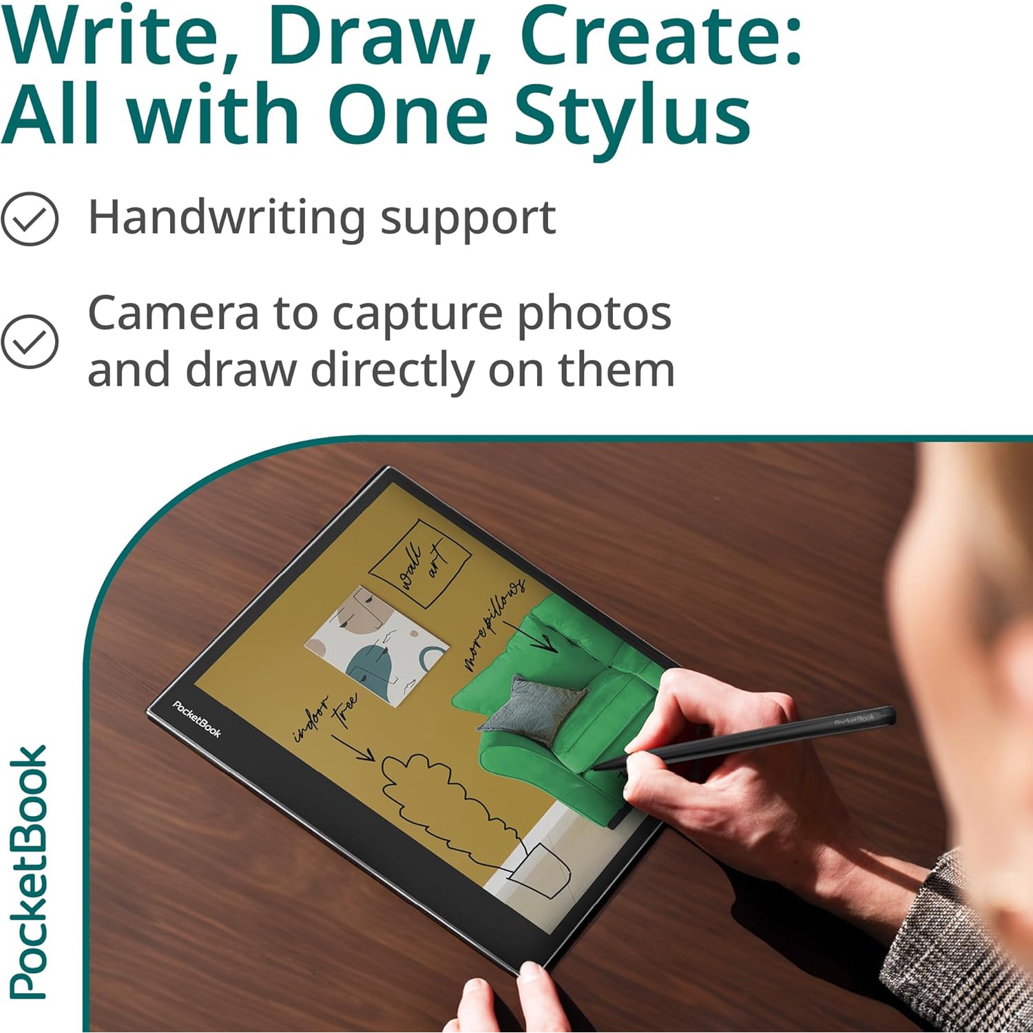 PocketBook InkPad Eo | 10.3" color E Ink Kaleido 3 screen | Handwriting & stylus | Android 11 | Camera for notes on photos | Bluetooth & built-in