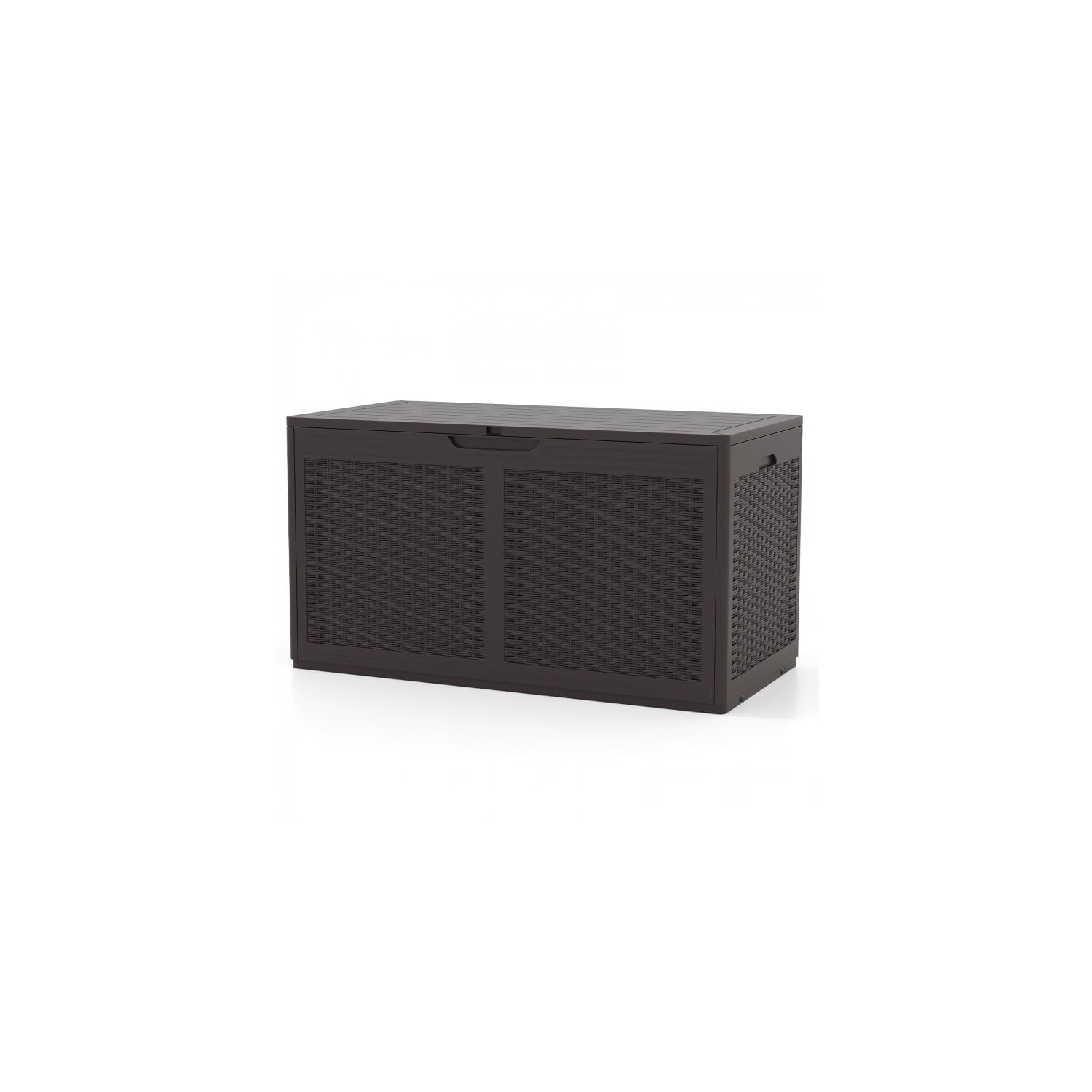 100 Gallon Outdoor Resin Deck Box with Waterproof Storage and Bench Seat