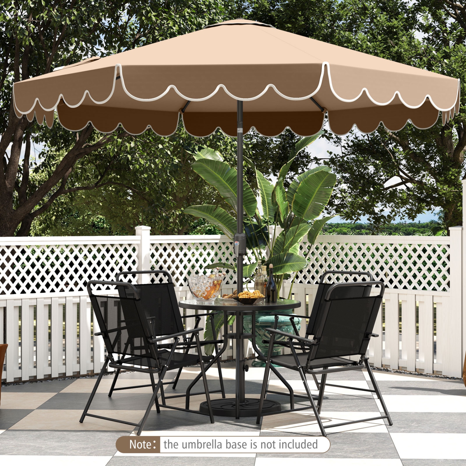 Patio Umbrella with Crank Lift and Adjustable Tilt for Outdoor Use