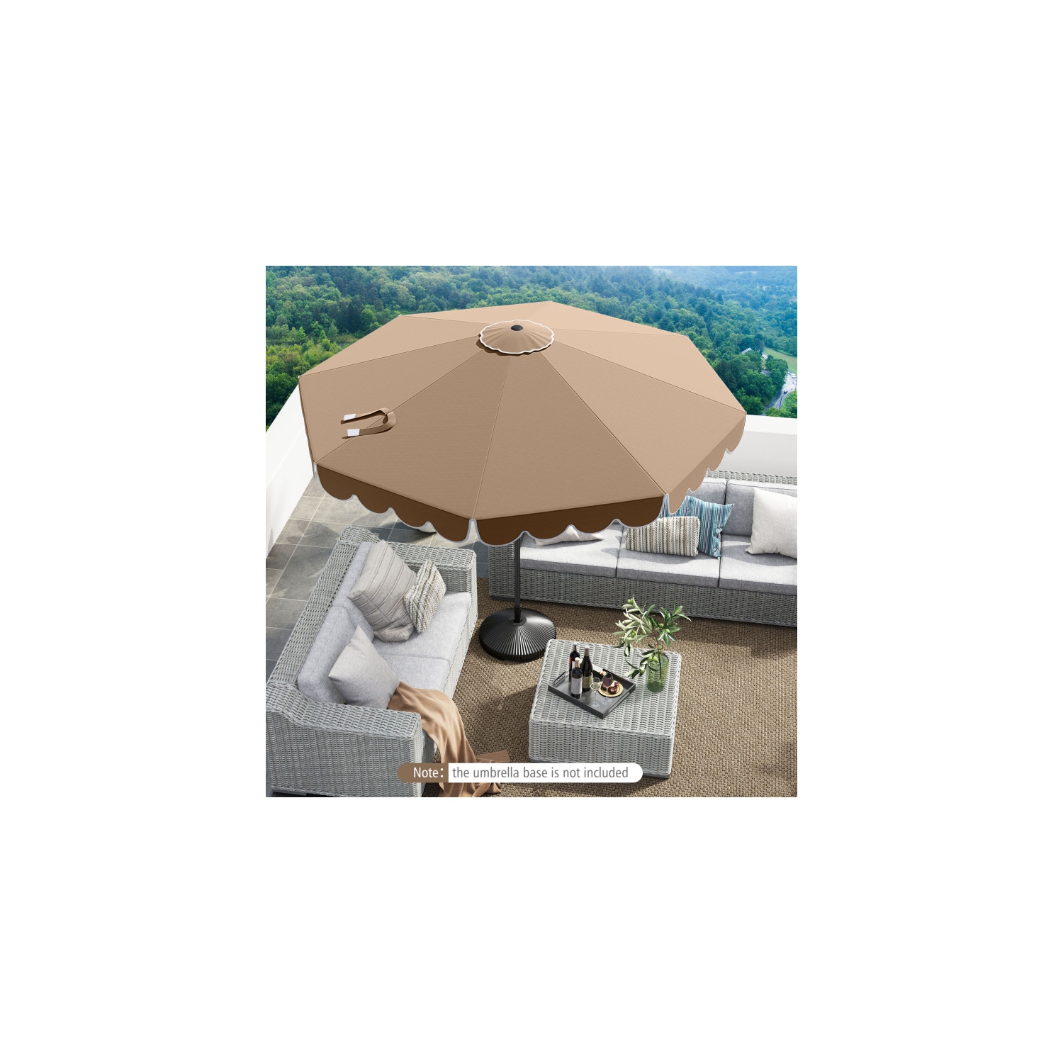Patio Umbrella with Crank Lift and Adjustable Tilt for Outdoor Use