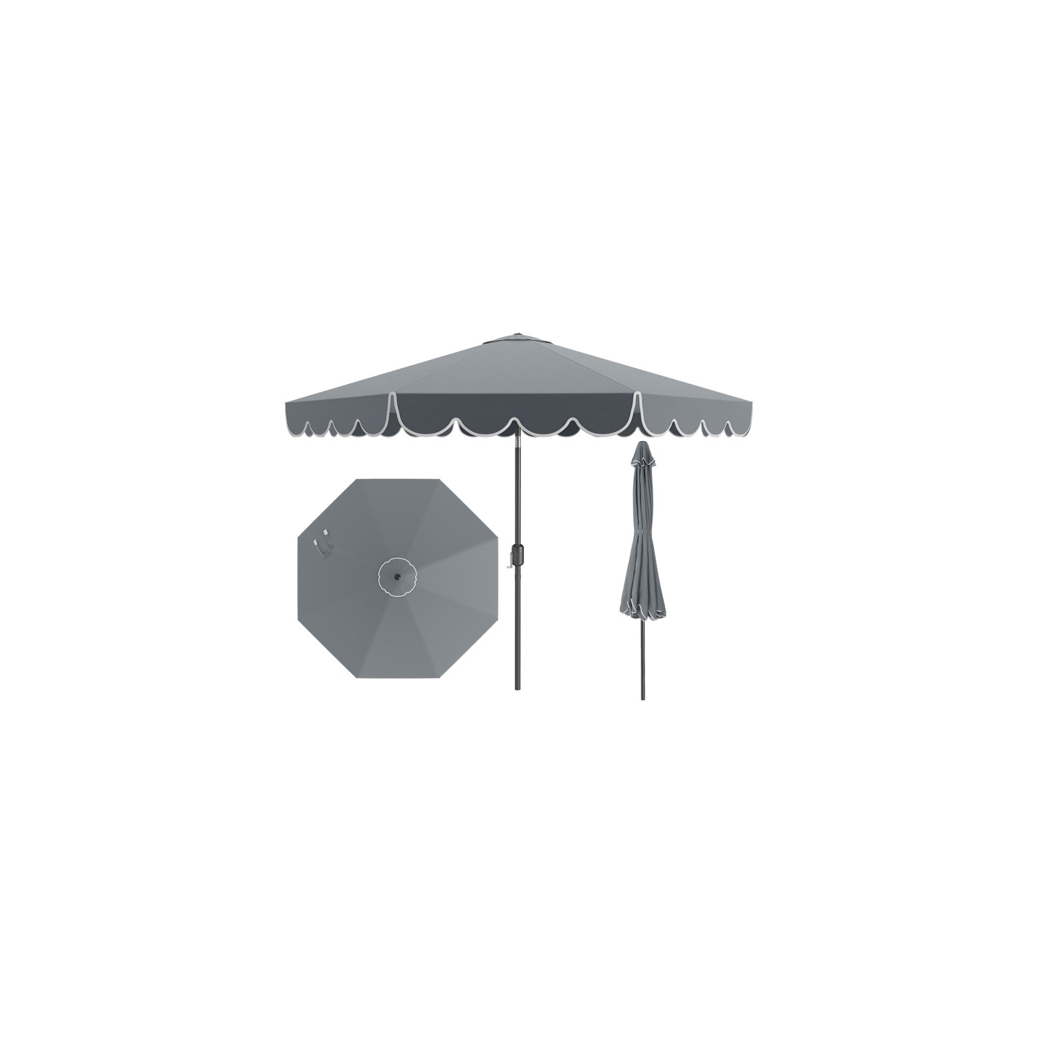 Patio Umbrella with Crank Lift and Adjustable Tilt for Outdoor Use
